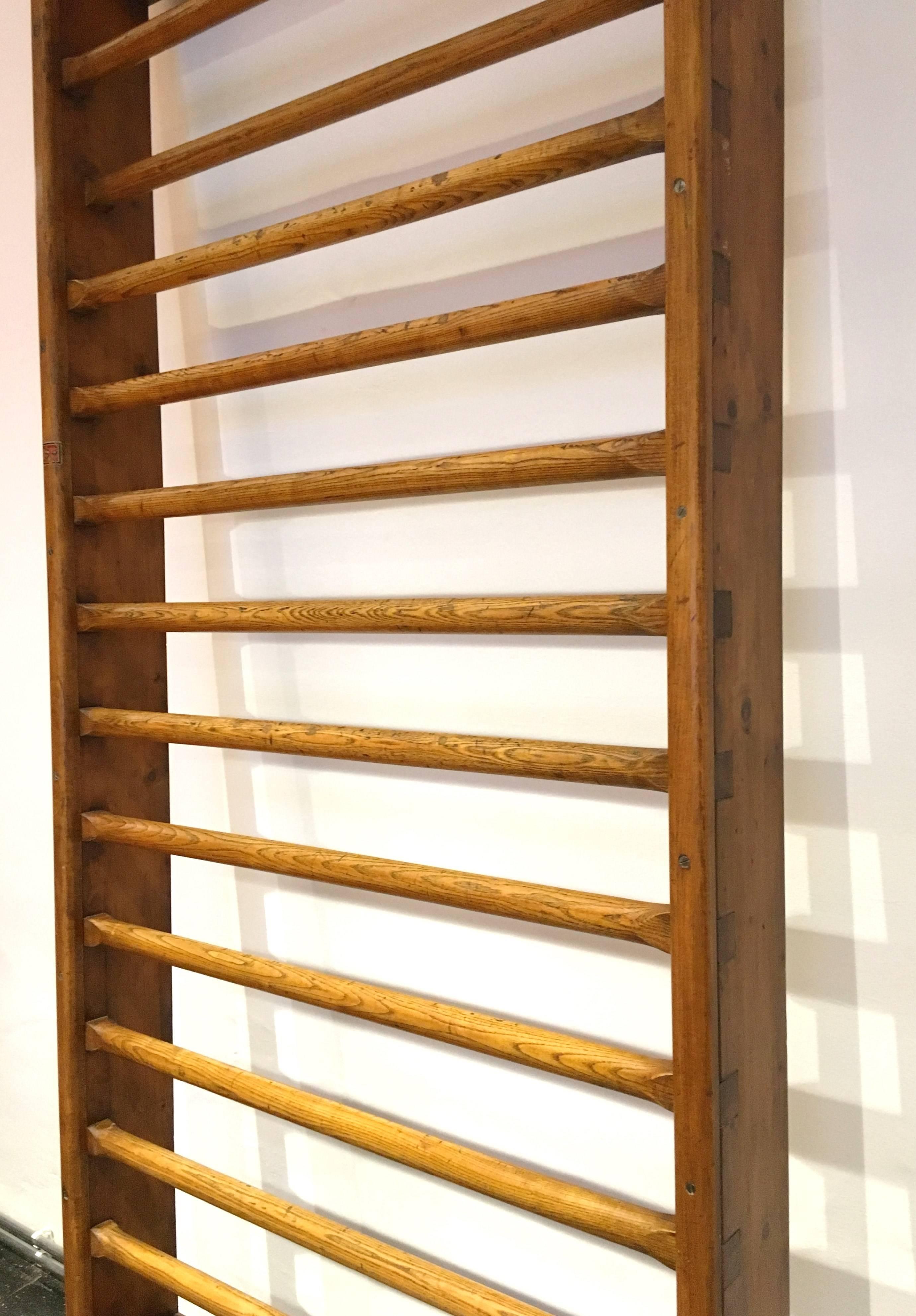 This wooden rack originates from a gym in former Czechoslovakia and has been completely restored; however the wood still shows a vintage patina.
It can be used for a daily workout, as clothes Stand or towel holder.

We offer Shop to Door delivery