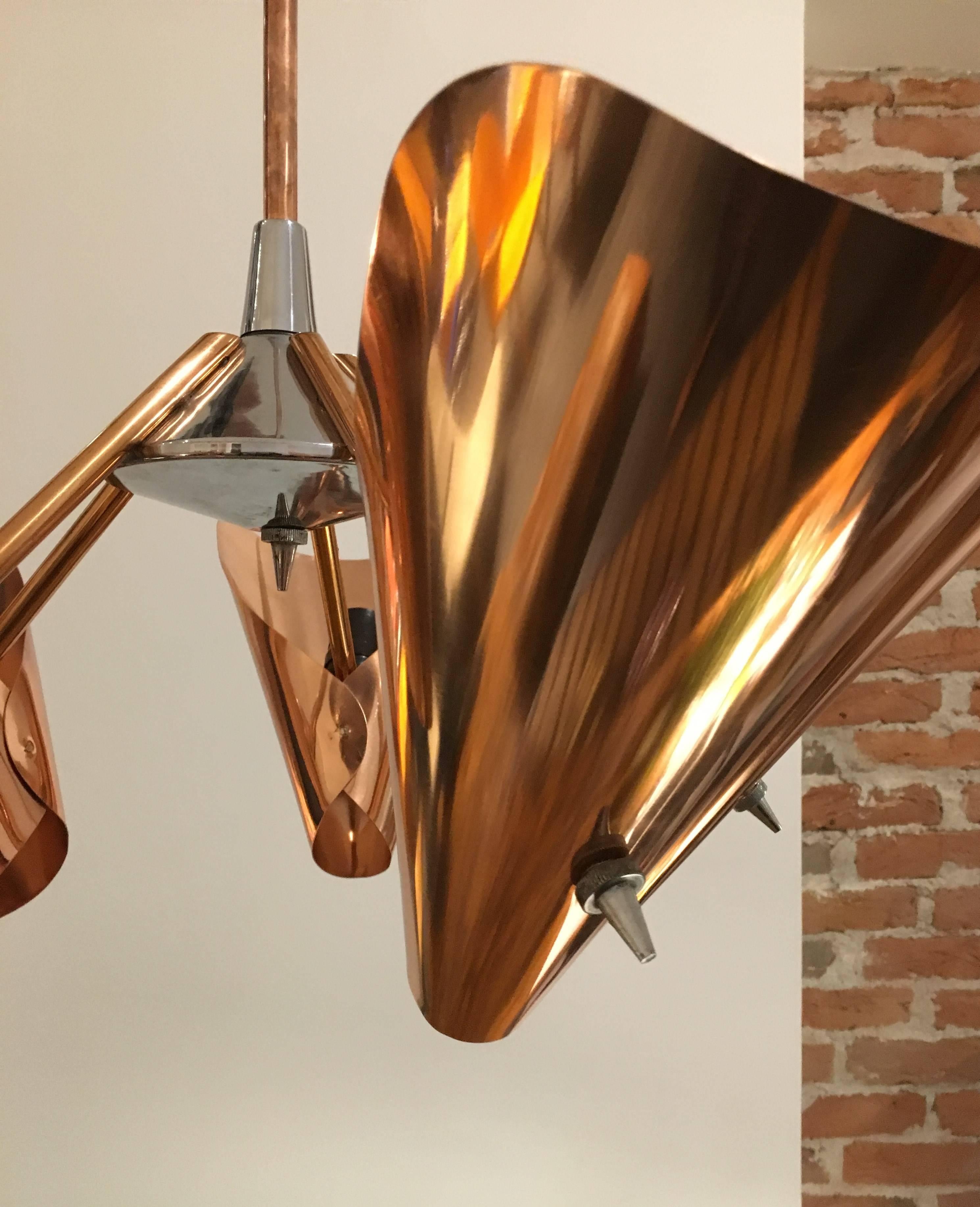 Mid-Century Copper Chandelier from Drupol, 1960s 1