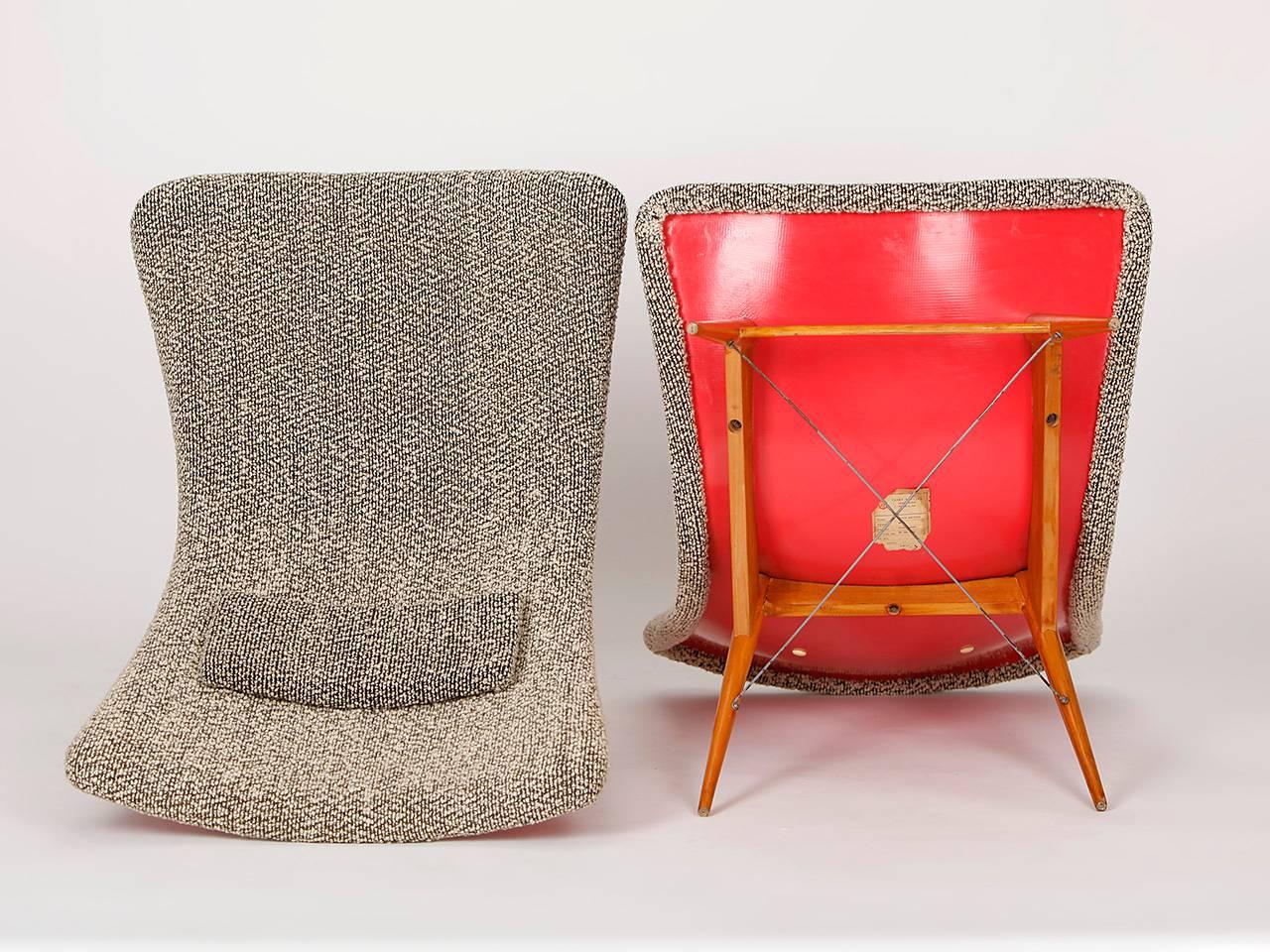 Czech Lounge Chairs by Miroslav Navratil for Cesky Nabytek, 1960s, Set of Two