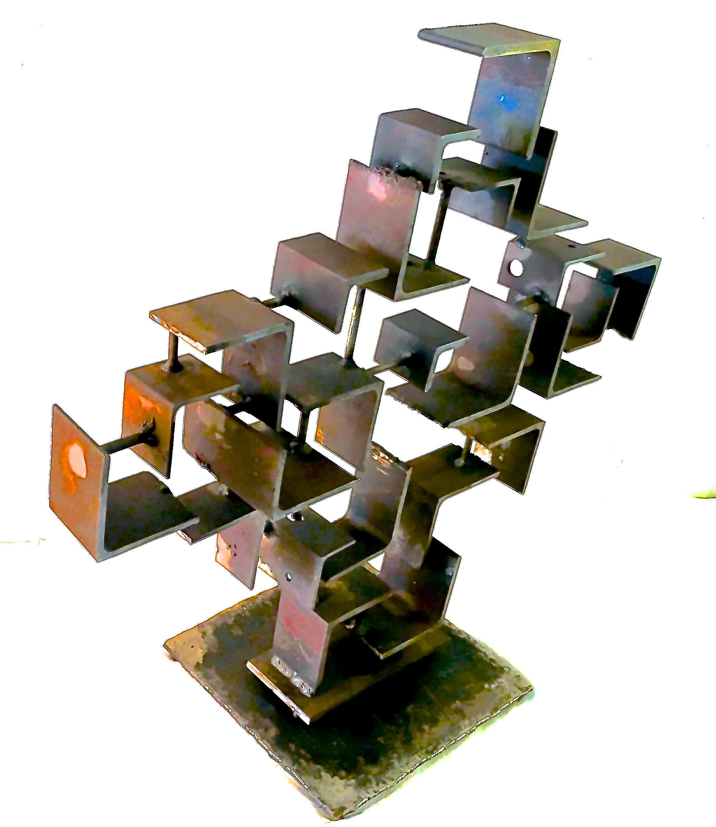 Unknown Brutalist Raw Steel Sculpture