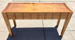 Custom-Made Scalloped Multi-Toned Fruitwood Console Table