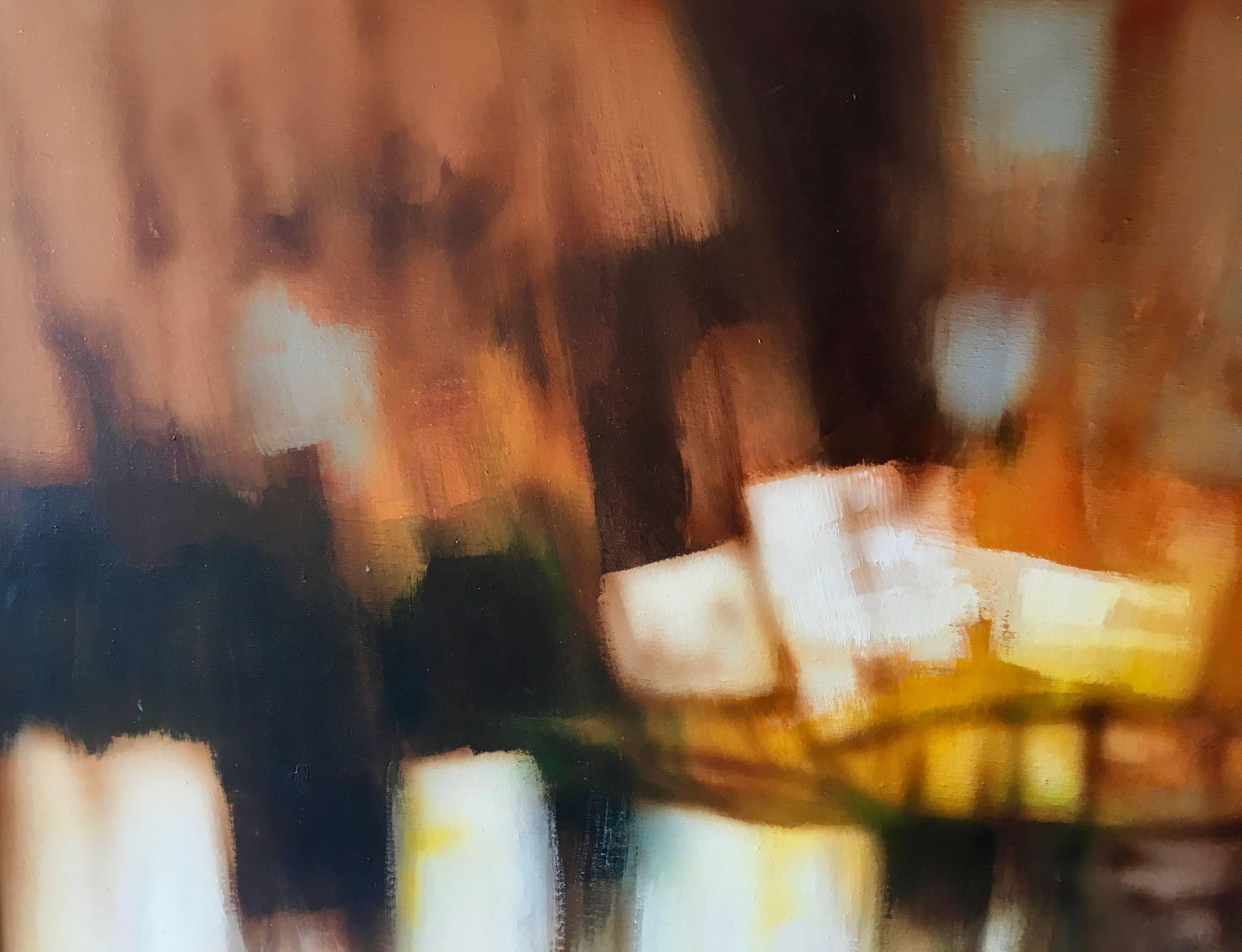 American Mid-Century Modern Abstract Oil-on-Canvas Painting by Robert Lawson For Sale