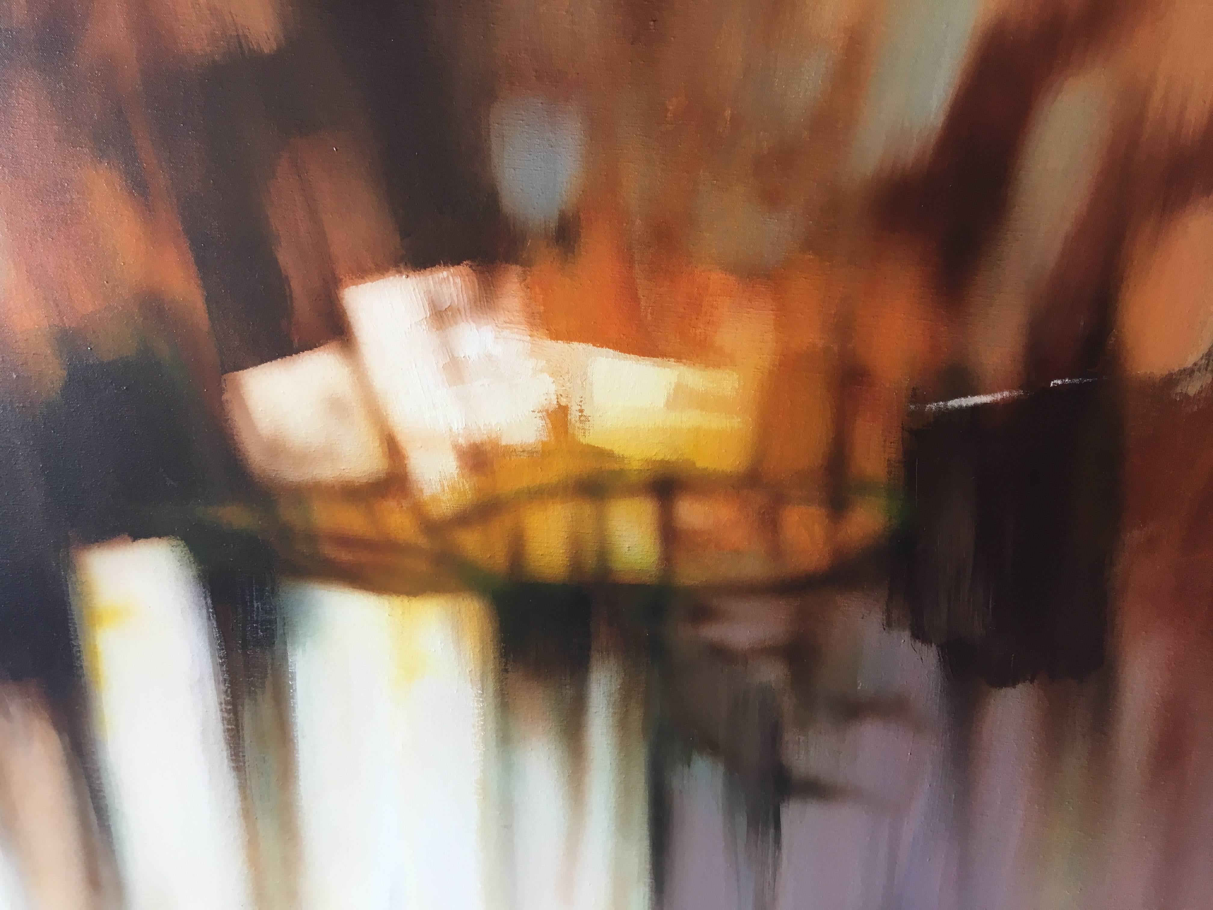 Mid-Century Modern Abstract Oil-on-Canvas Painting by Robert Lawson In Excellent Condition For Sale In Palm Springs, CA