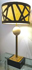 Ostrich Egg Table Lamp in Hammered Brass with Custom Shade