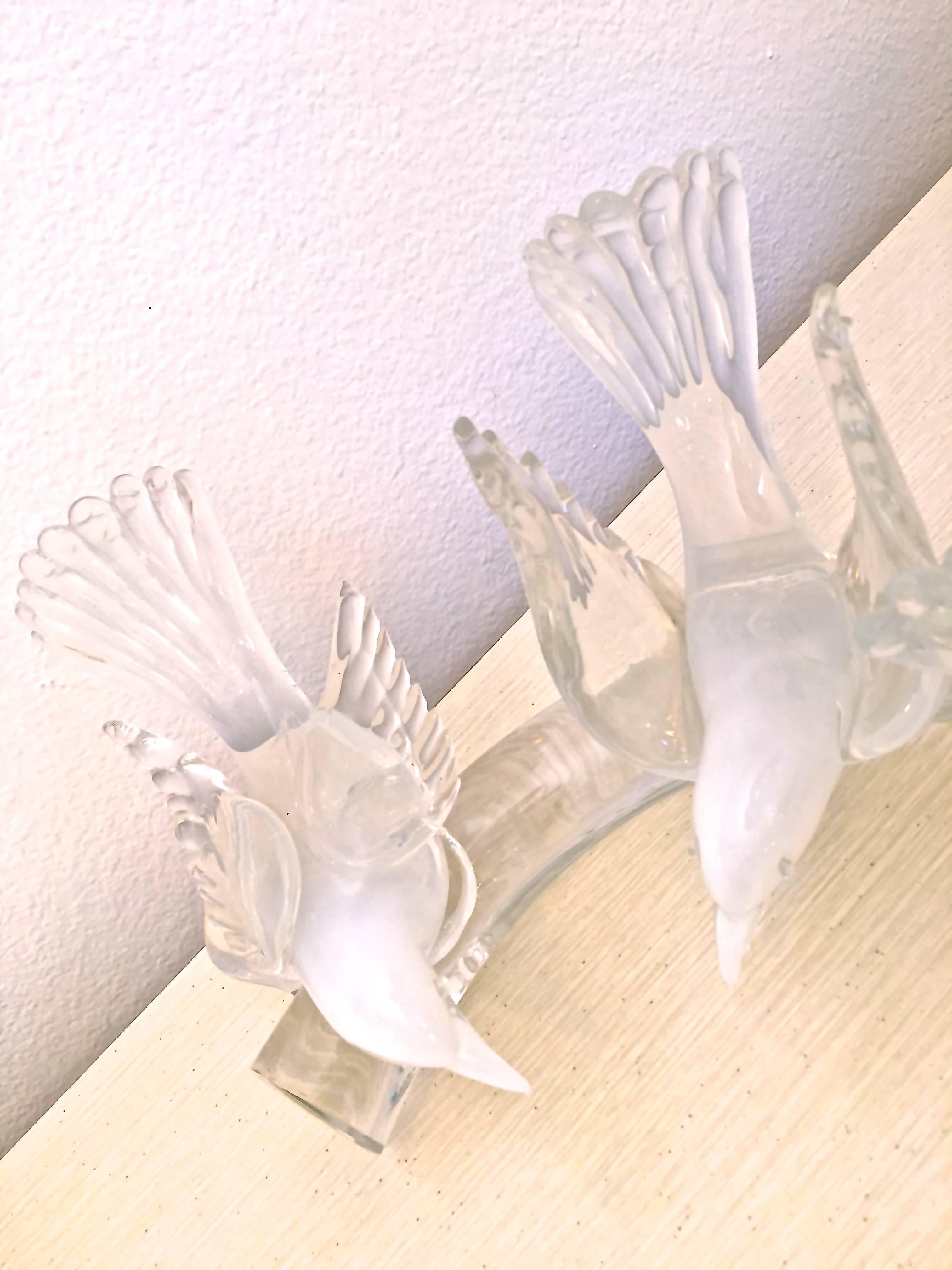 Italian Murano Birds Table Sculpture, Pair For Sale