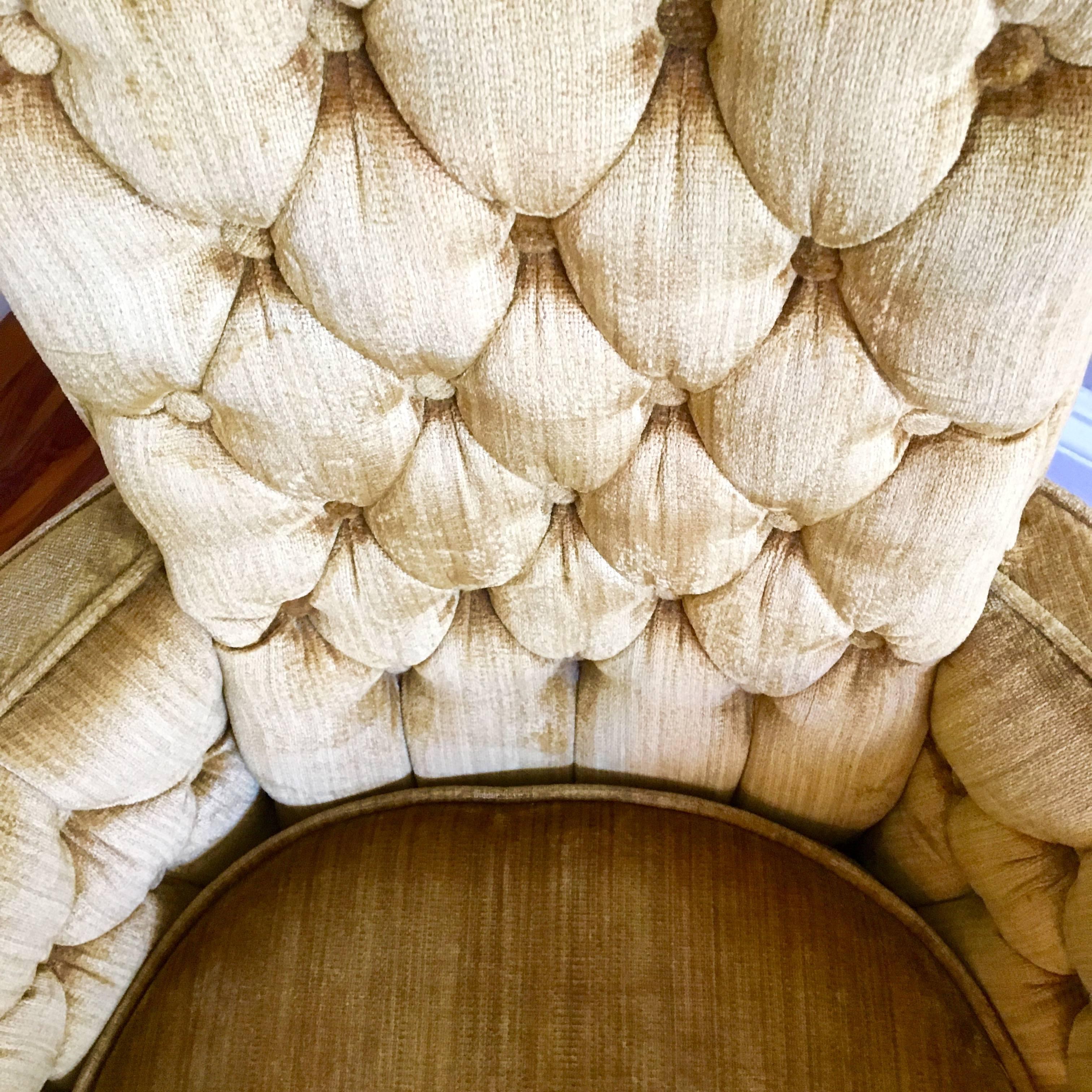gold tufted chair