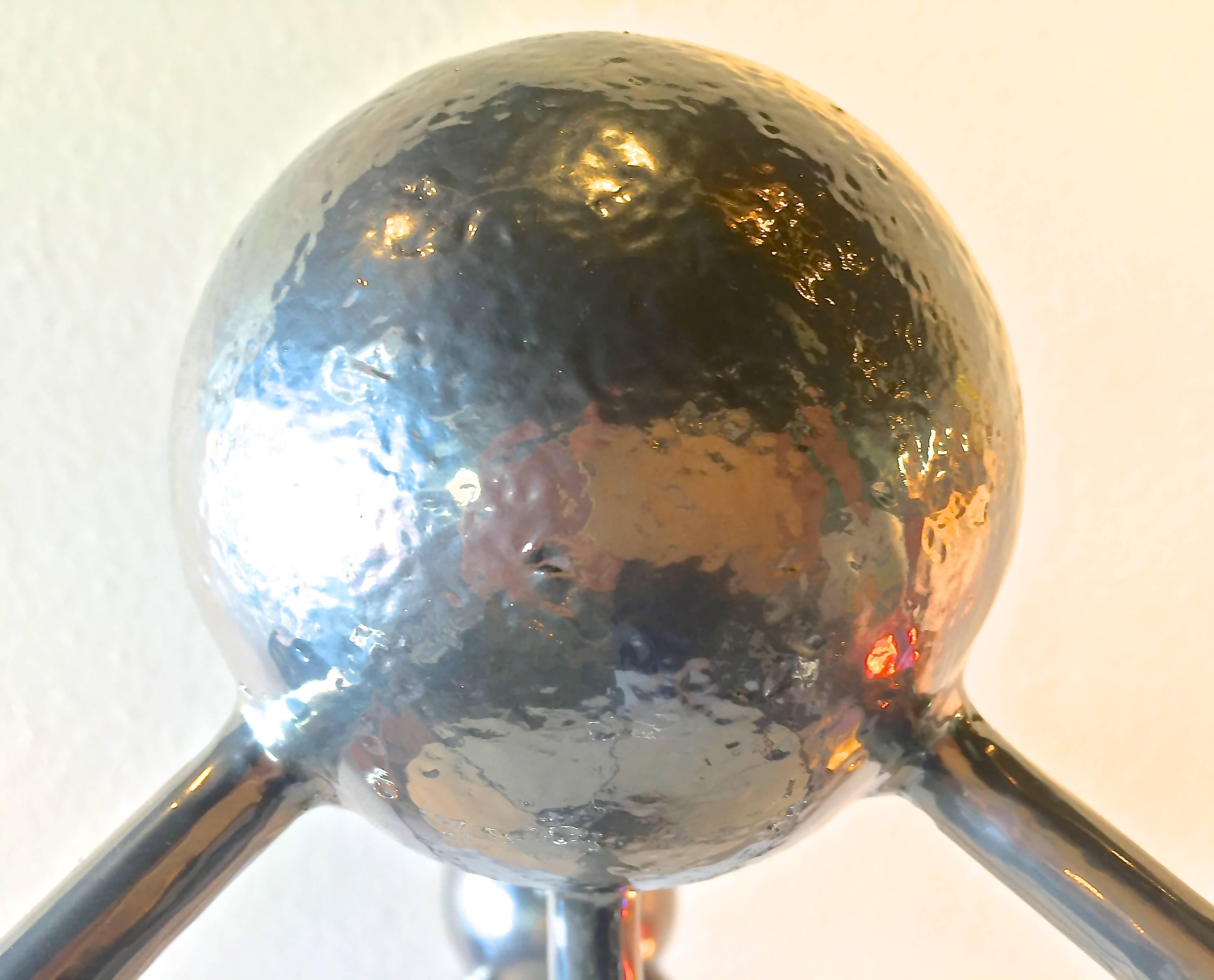 Mid-Century Modern Atomium Architectural Sculpture in Steel on California Black Walnut Base For Sale