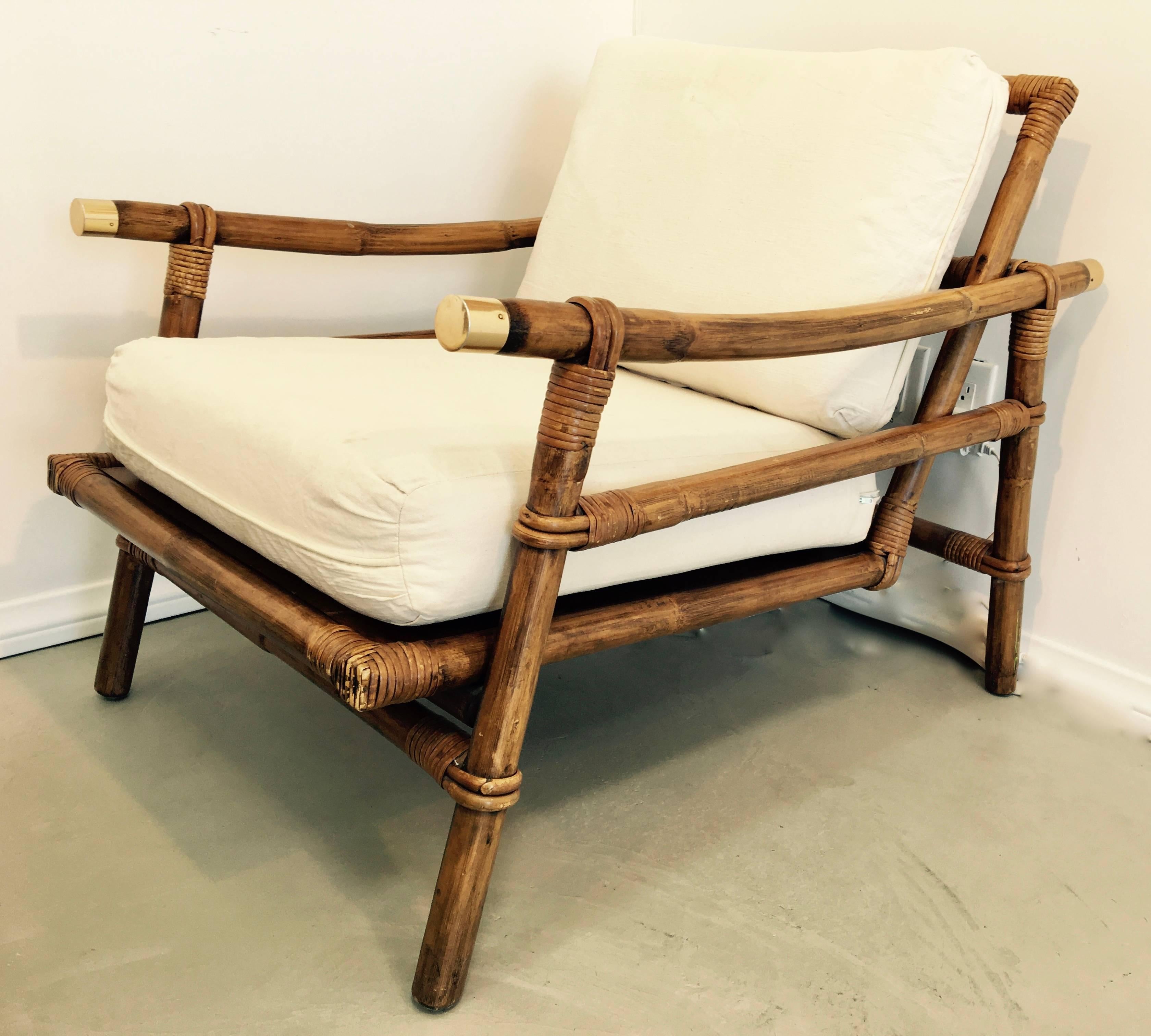 Upholstery Mid-Century Modern Ficks Reed Five-Piece Ratan Living Room Set by John Wisner 