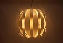 Luna Light Fixture in English Sycamore and Onyx