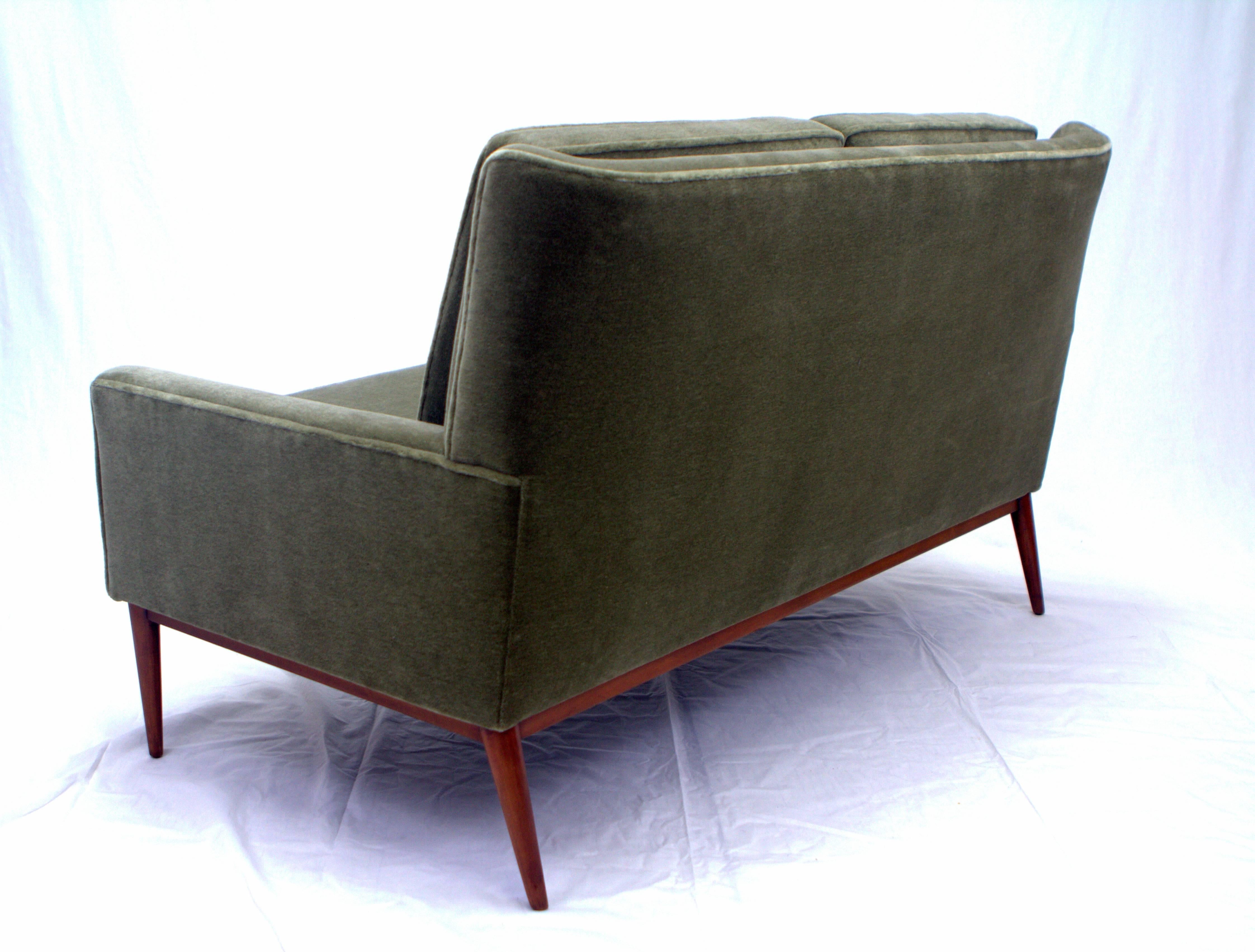 American Paul McCobb Directional Loveseat in Olive Mohair