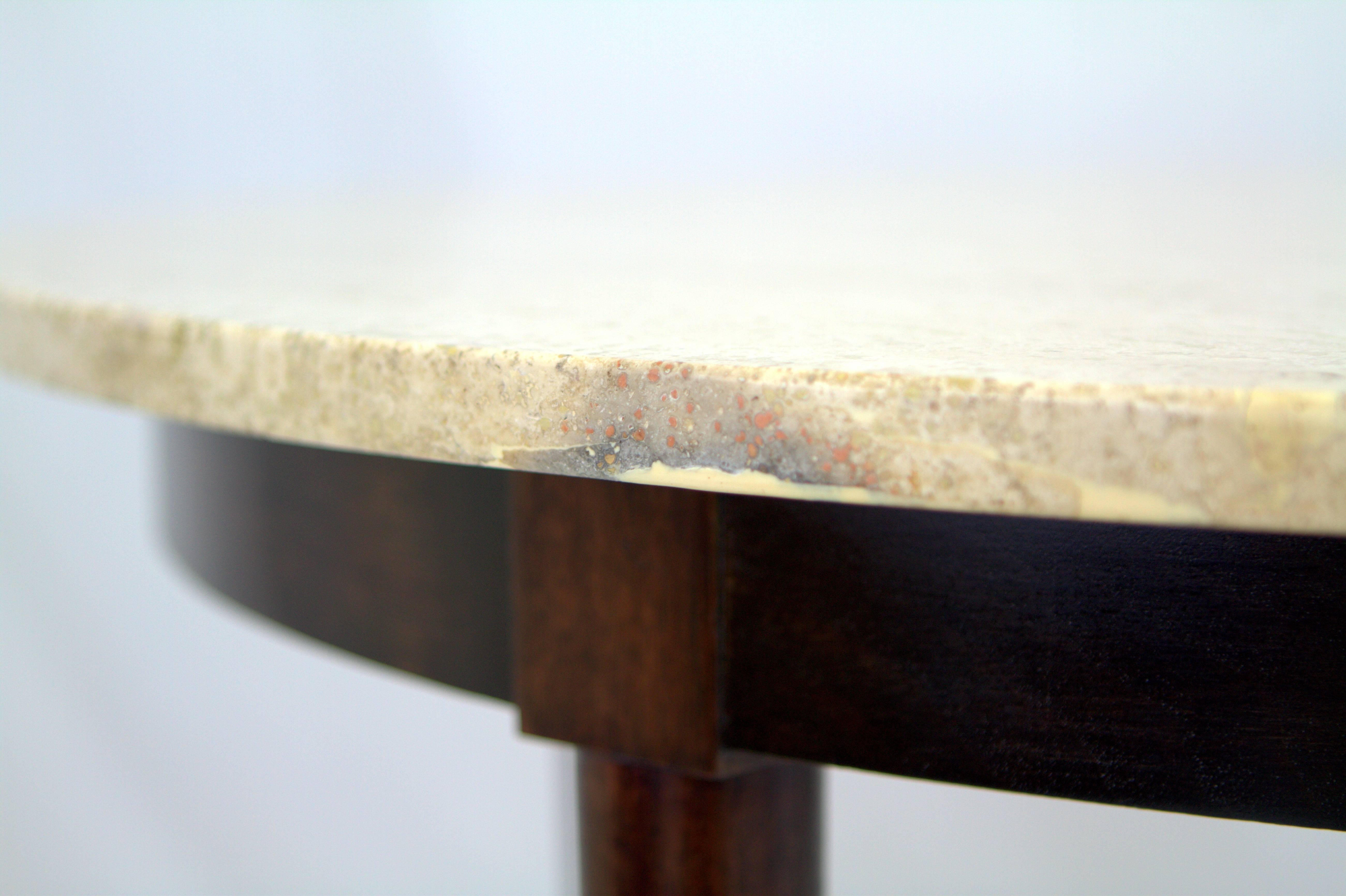 Mid-Century Italian Travertine Marble Table in the Style of Gio Ponti 2