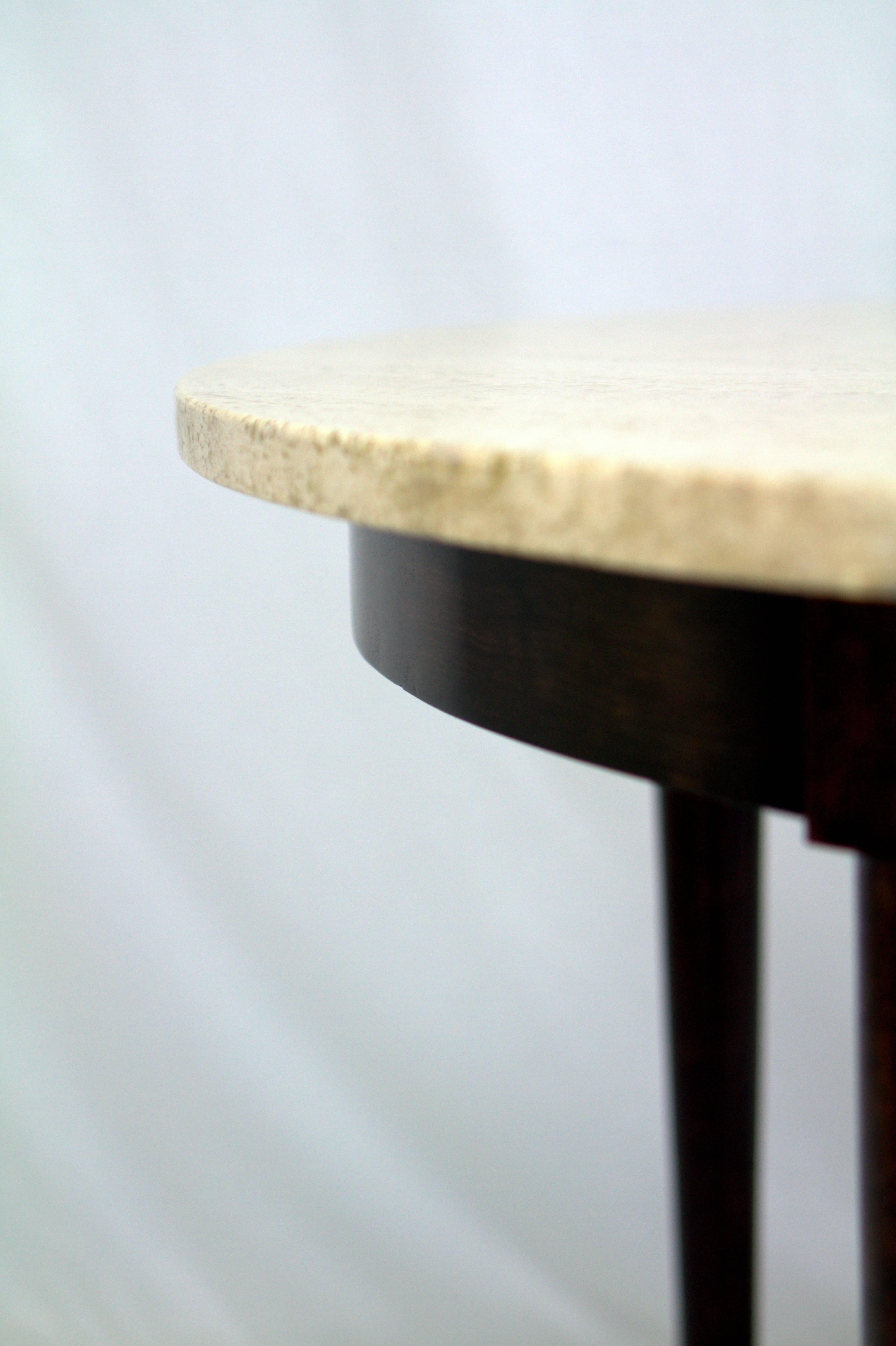 Mid-Century Italian Travertine Marble Table in the Style of Gio Ponti 1