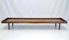 Mid-Century Long and Low Walnut Cocktail Table or Bench