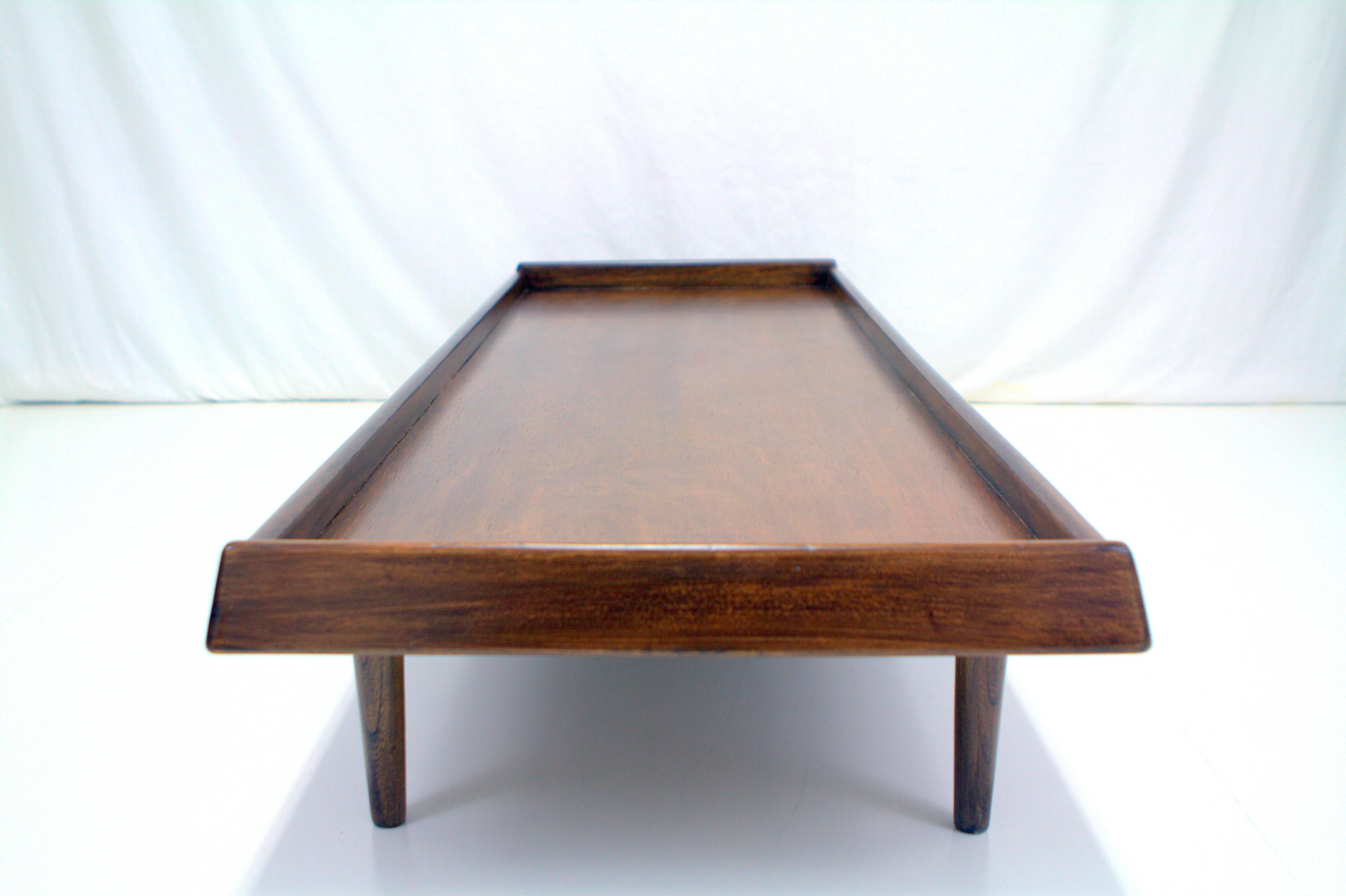 Unknown Mid-Century Long and Low Walnut Cocktail Table or Bench