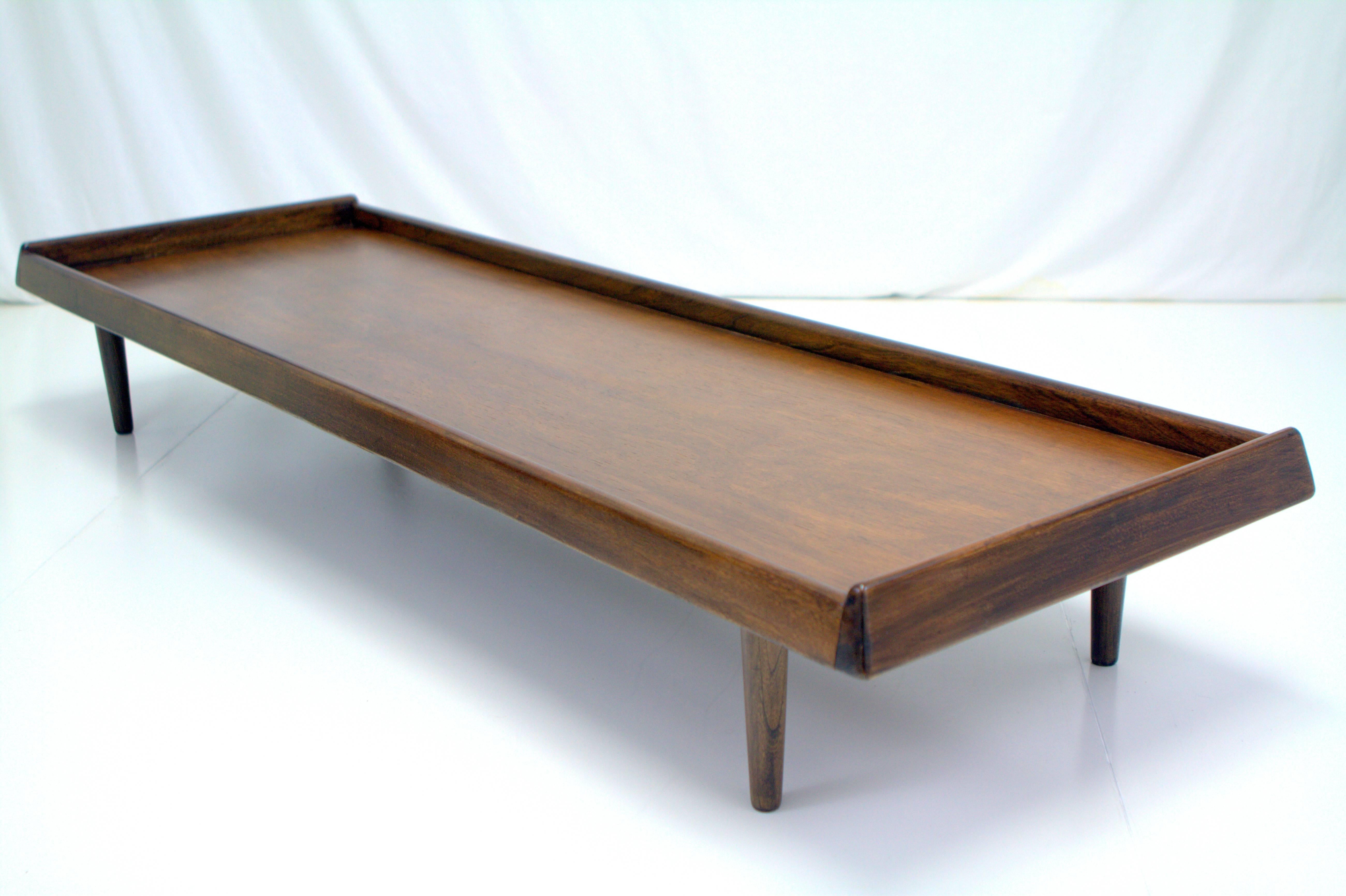 Mid-Century Modern Mid-Century Long and Low Walnut Cocktail Table or Bench