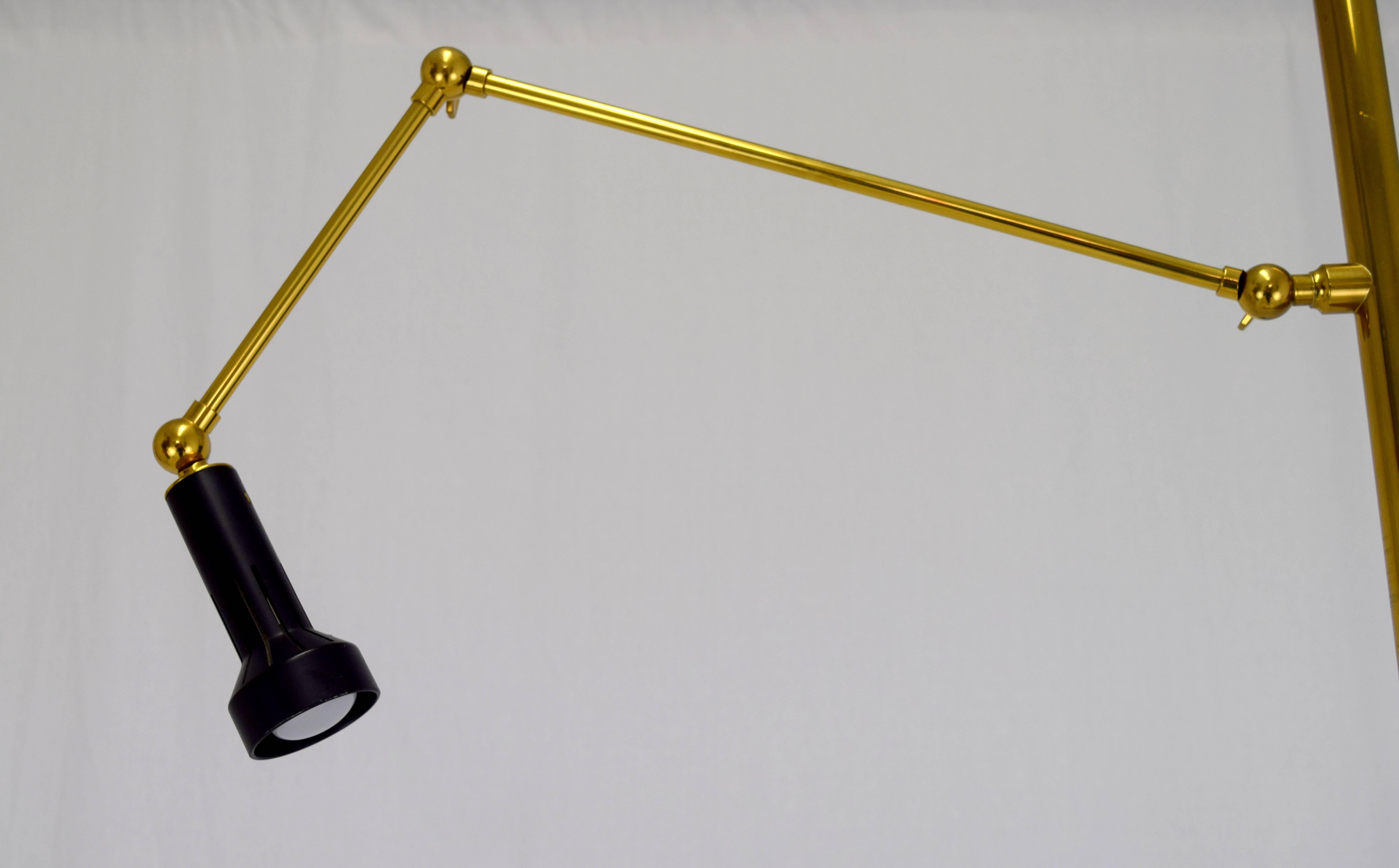 Italian Brass Easel Floor Lamp in the Style of Angelo Lelli for Arredoluce 3