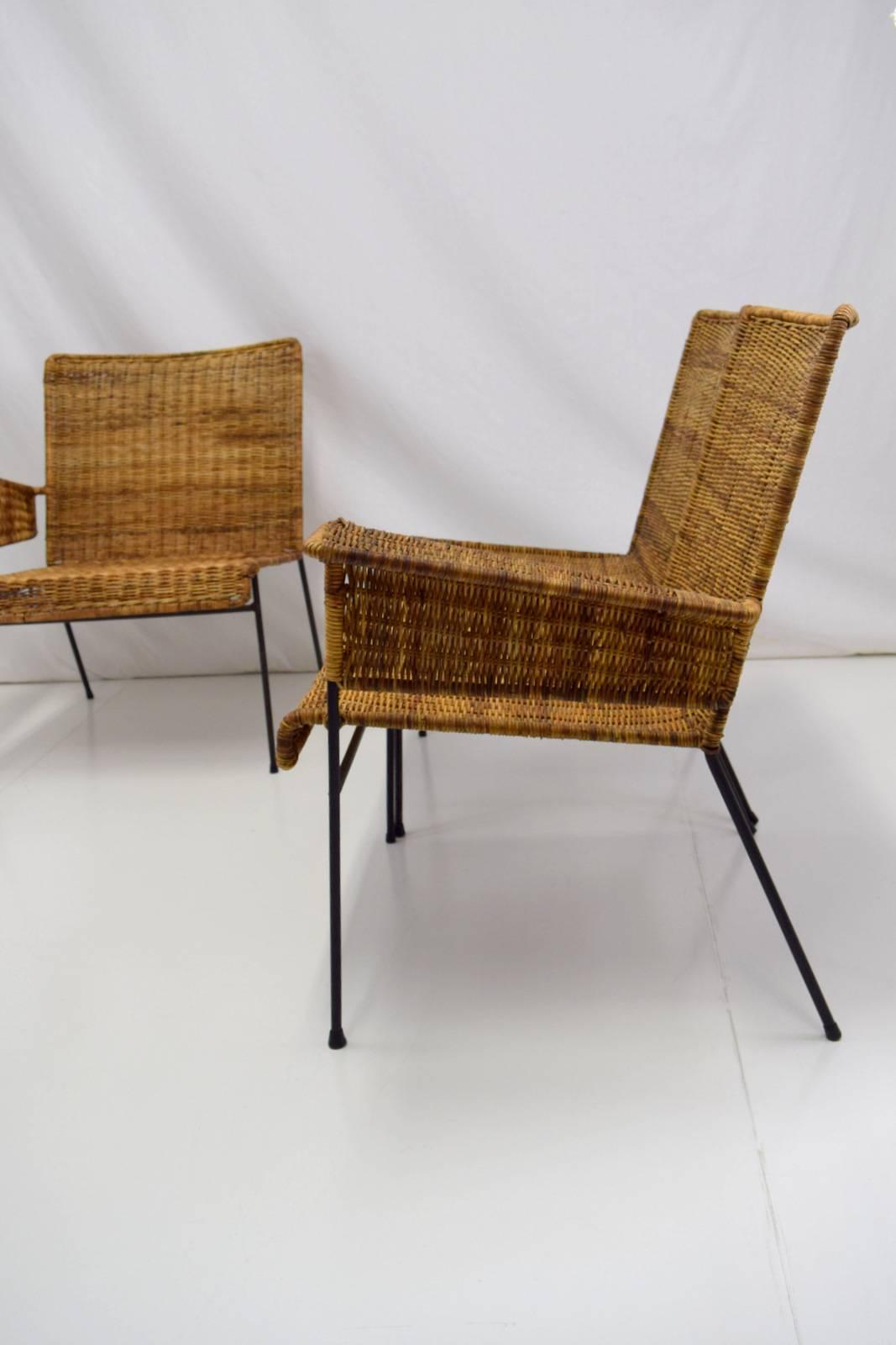 Van Keppel-Green Three-Piece Modular Iron and Wicker Set In Good Condition In Chicago, IL