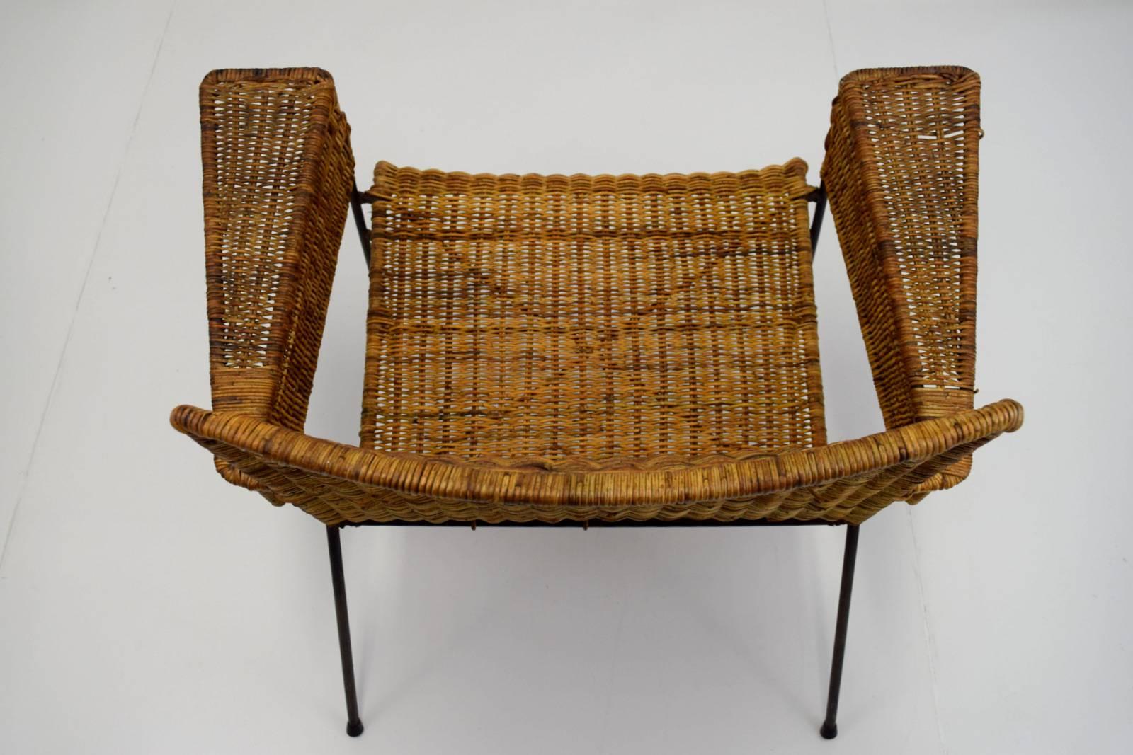Van Keppel-Green Iron and Wicker Lounge Chair 1