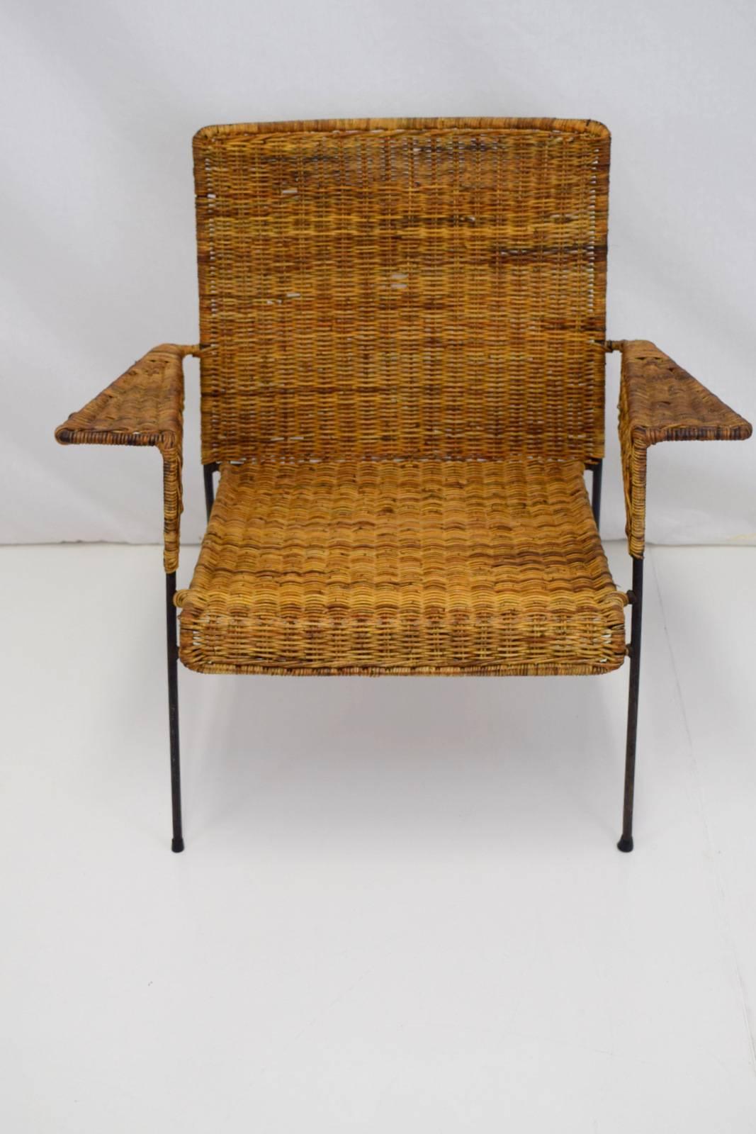 Van Keppel-Green Iron and Wicker Lounge Chair 3