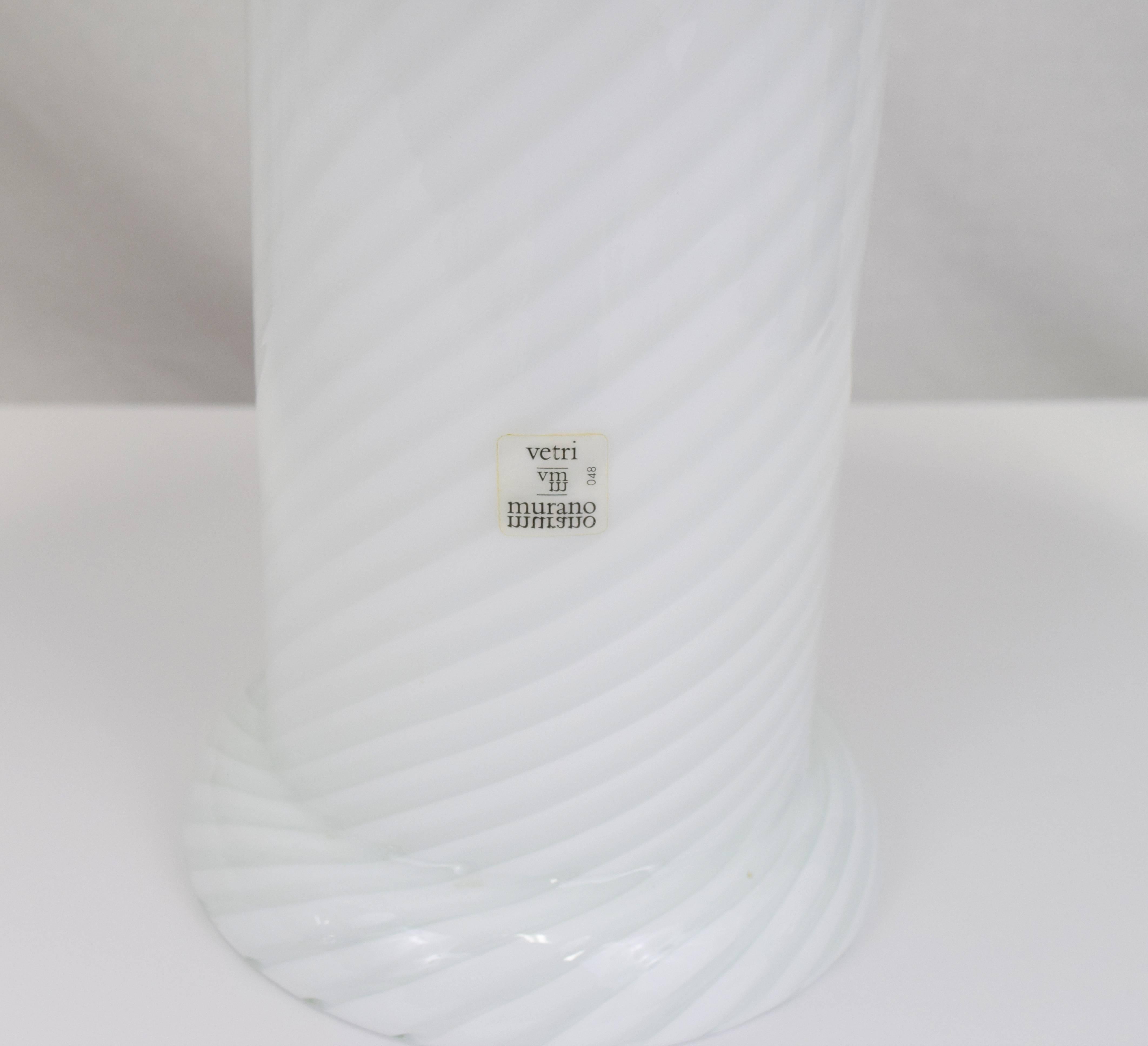 Blown Glass Vetri Murano Swirl Glass Mushroom Lamps, Pair For Sale