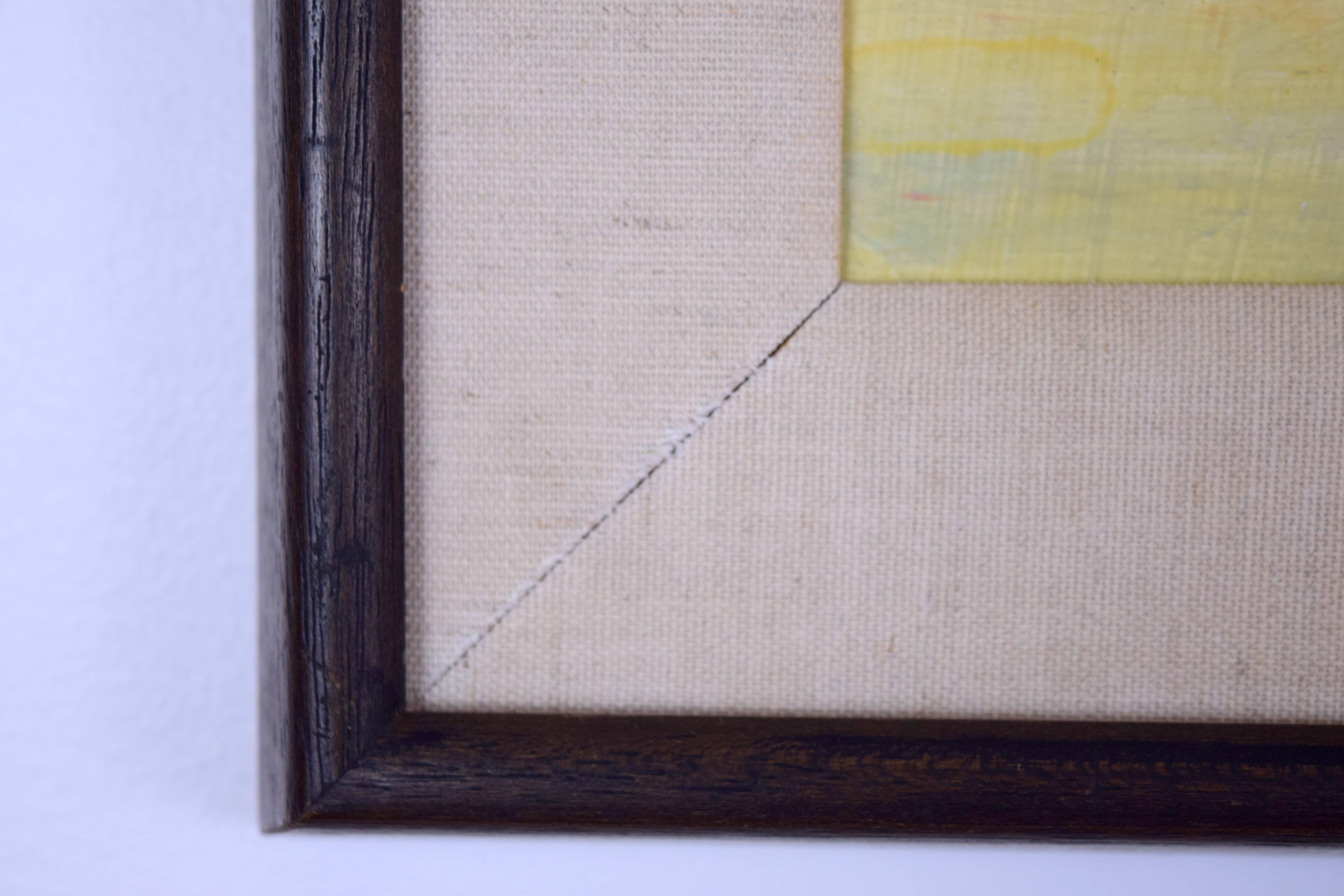 Mid-Century Hardline Oil on Masonite 