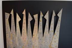 Brutalist Figural Grouping Mounted on Ebonized Board