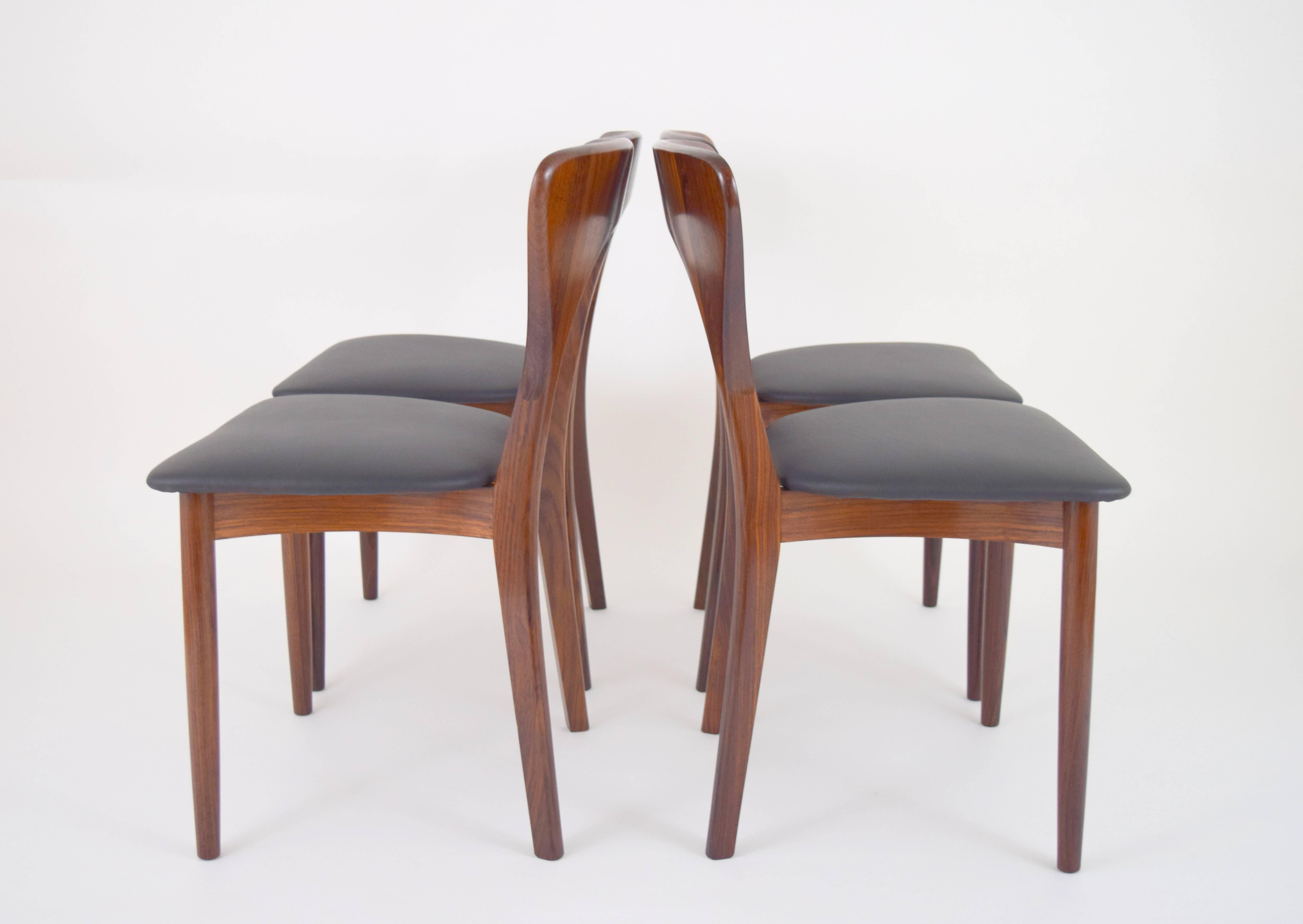 Scandinavian Modern Niels Koefoed Set of Four Rosewood Peter Chairs For Sale