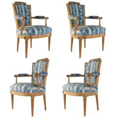 French Directoire Period Set of Four Armchairs Attributed to Georges Jacob