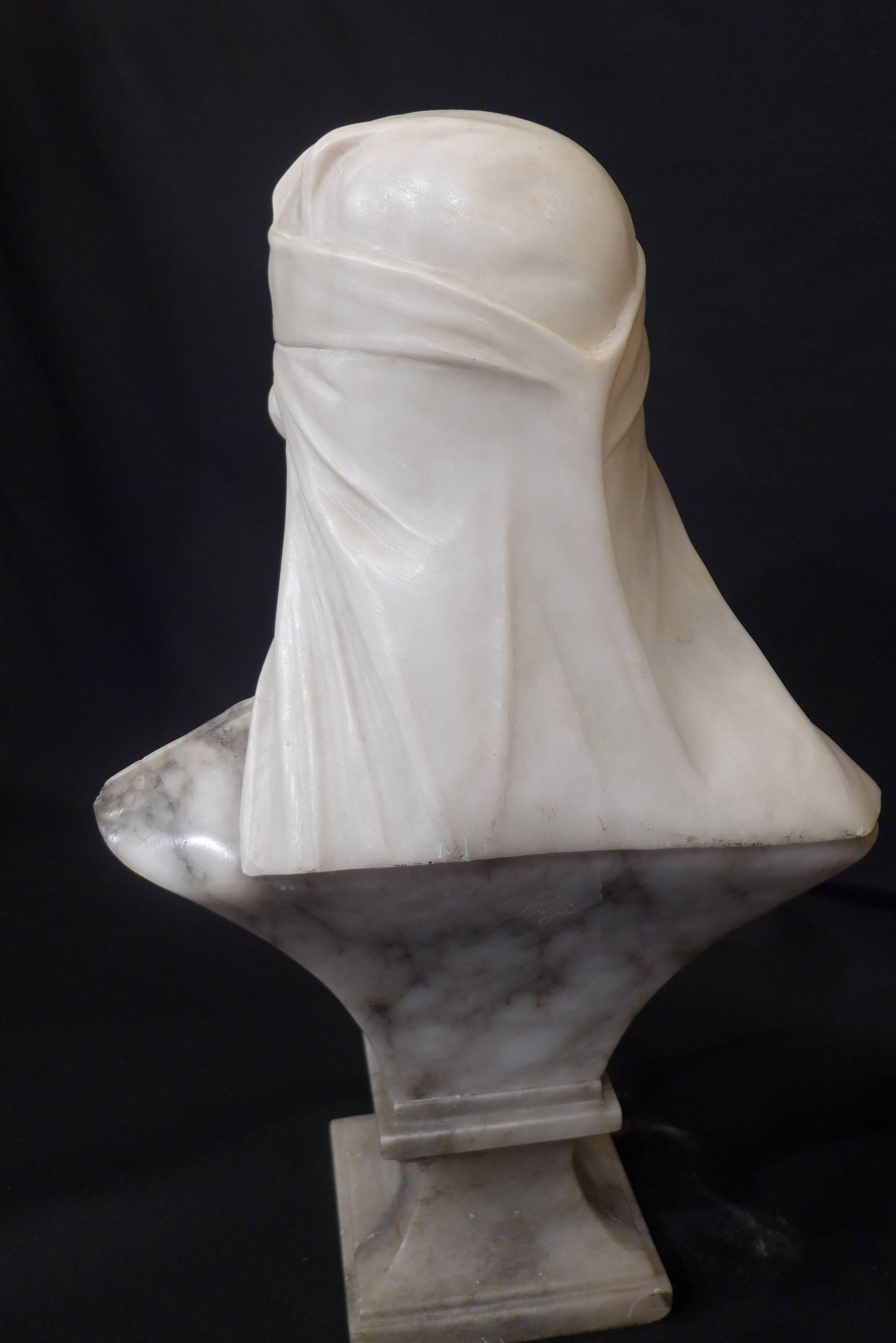 Alabaster and Marble, Guglielmo Pugi Italian Sculpture, circa 1900 In Excellent Condition In Saint Ouen, FR