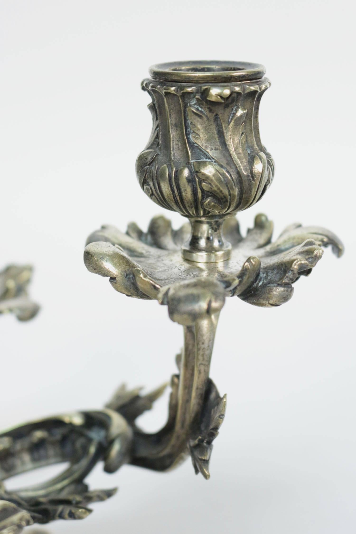 Henri Vian, Late-19th Century Pair of Rococo Revival Candlesticks 1