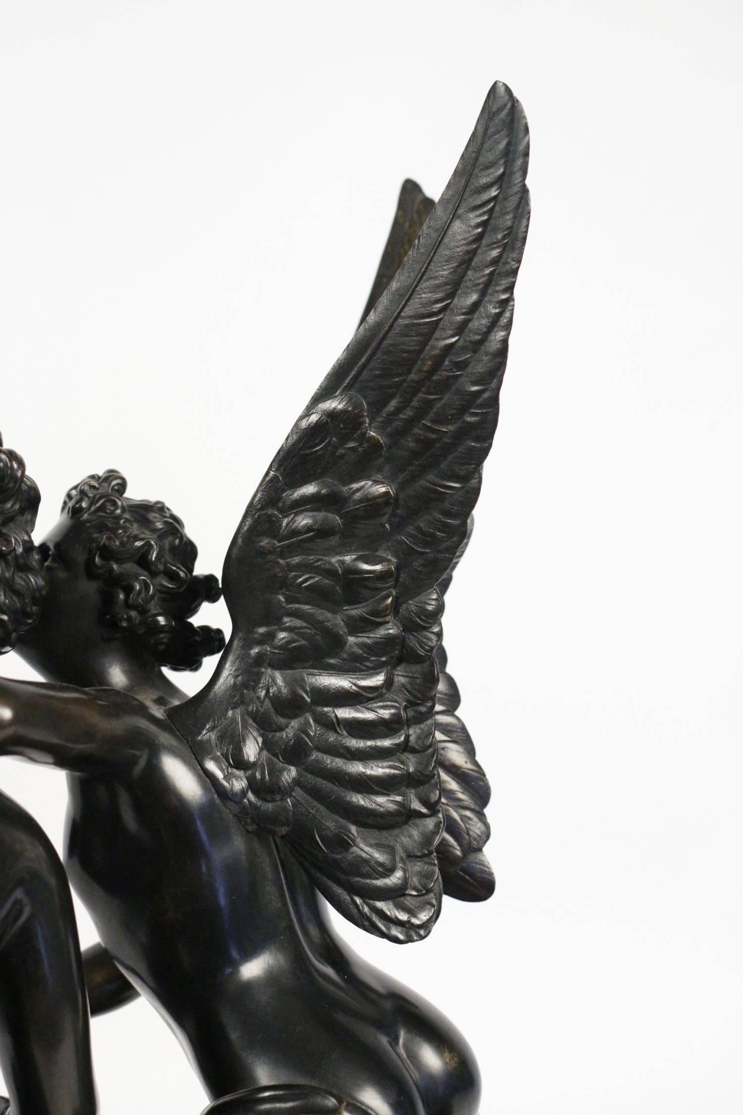 Bronze Sculpture French Romantic Period Called Annunciation, circa 1840 For Sale 2