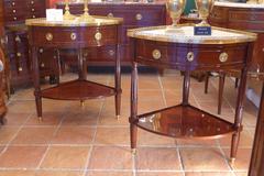 French Pair of Rare Mahogany Table Corners Louis XVI Period, circa 1780