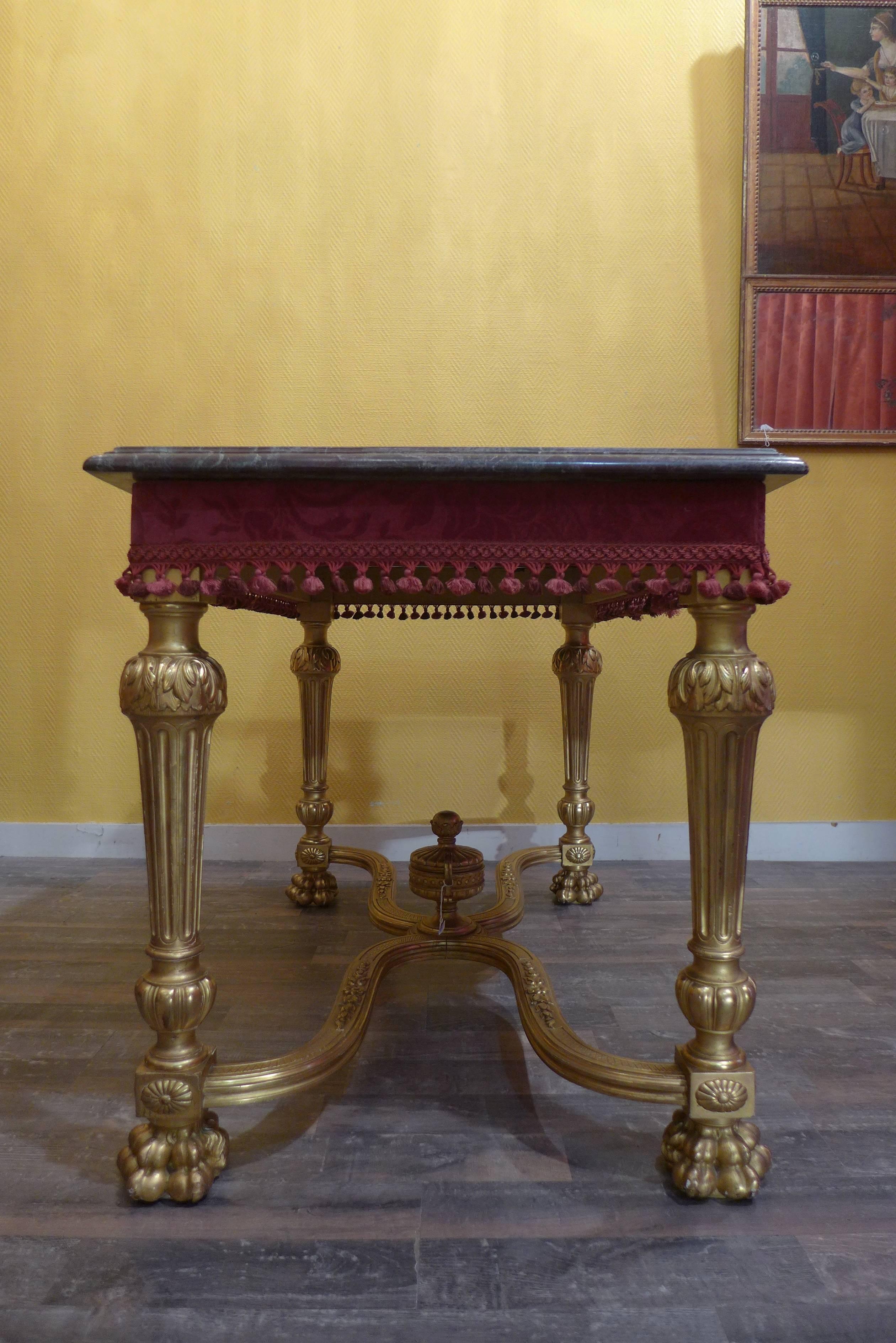 Napoleon III French Late-19h Century Giltwood Console Table, circa 1890 For Sale