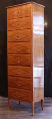 French Transition Period Cherrywood Semainier by Pierre Macret, Mid-18th Century