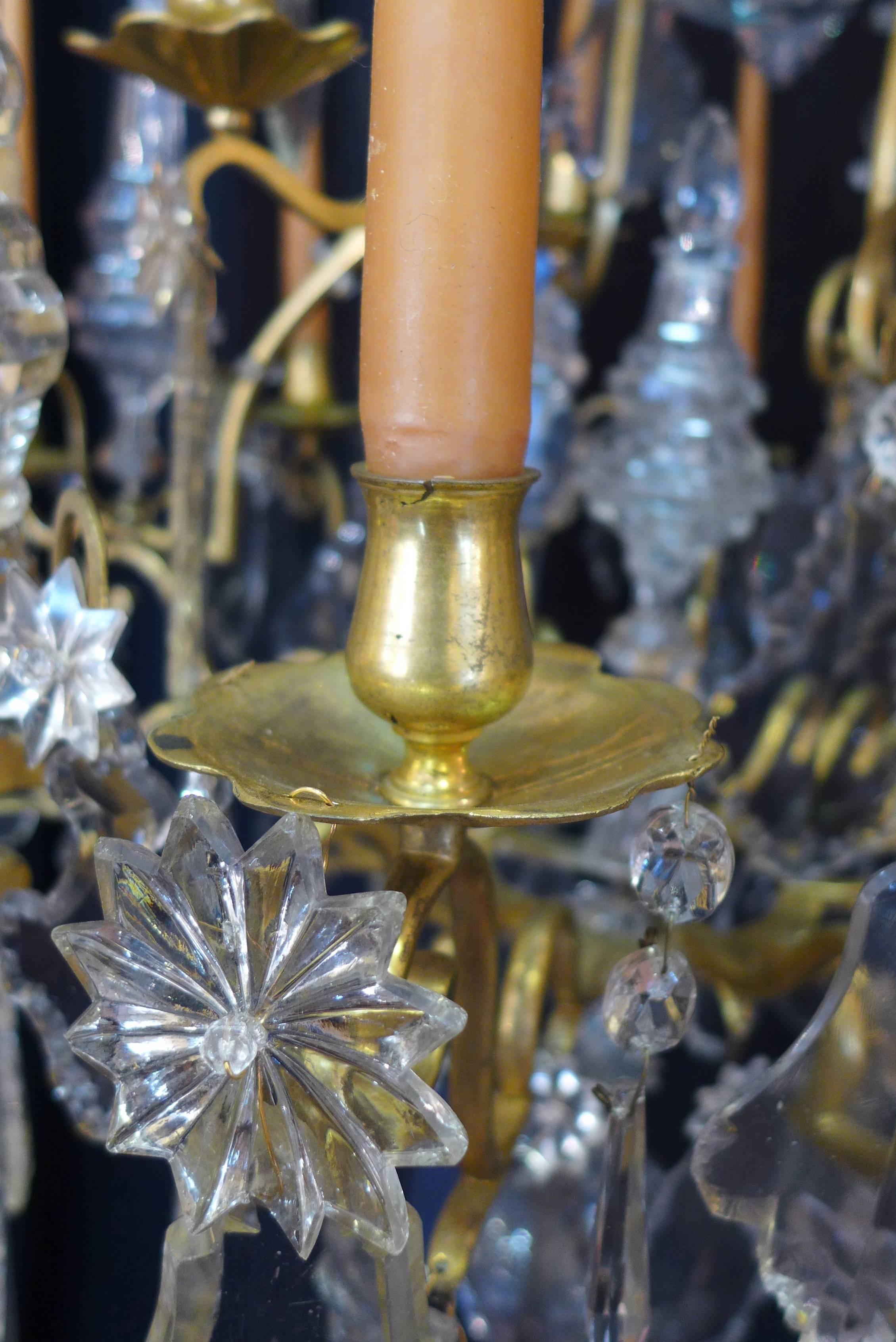 French Louis XV Period, Ormolu and Hand-Cut Crystal Chandelier, circa 1740 1