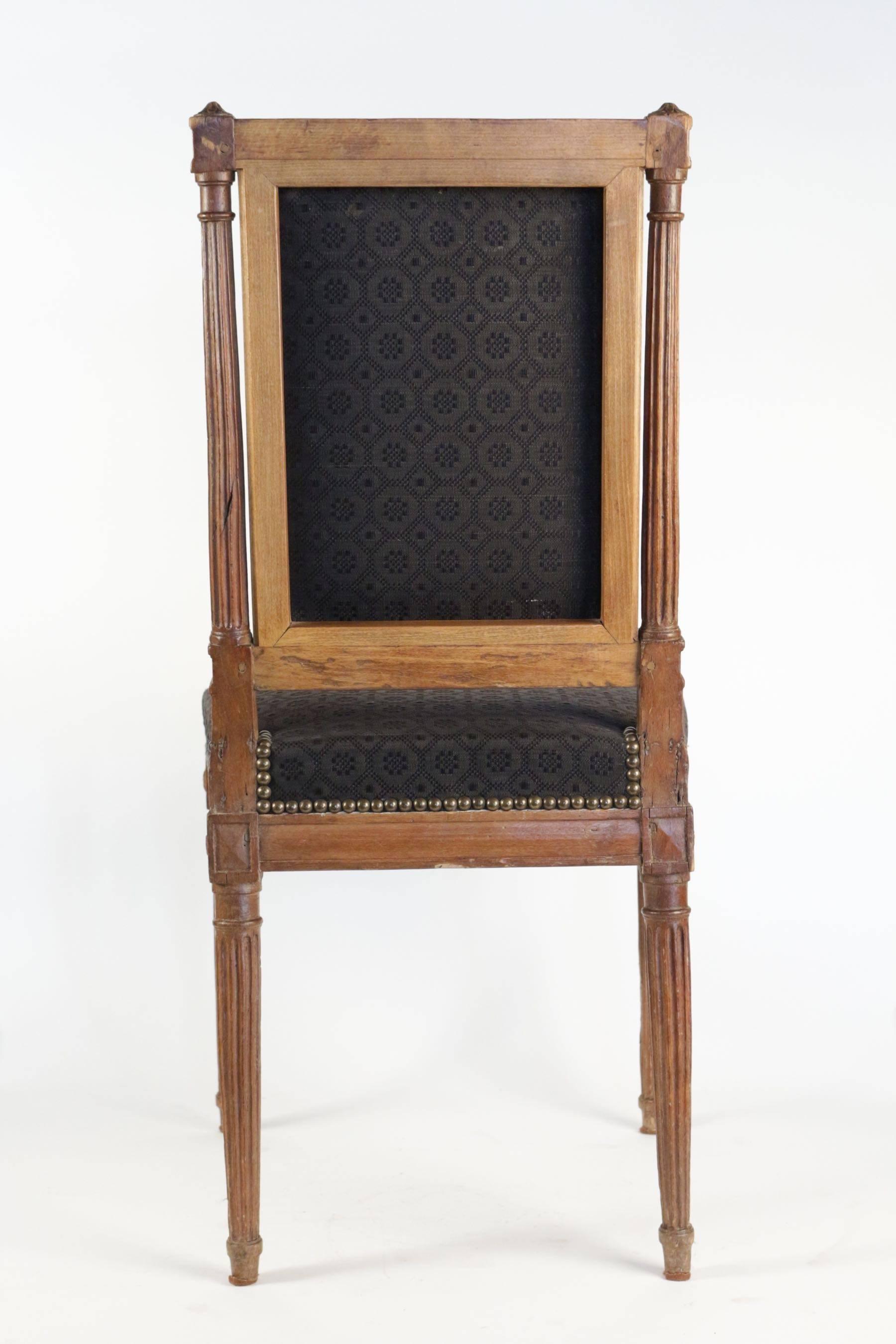 French Set of Eight Louis XVI Style Dining Chairs in Beechwood, circa 1850 2