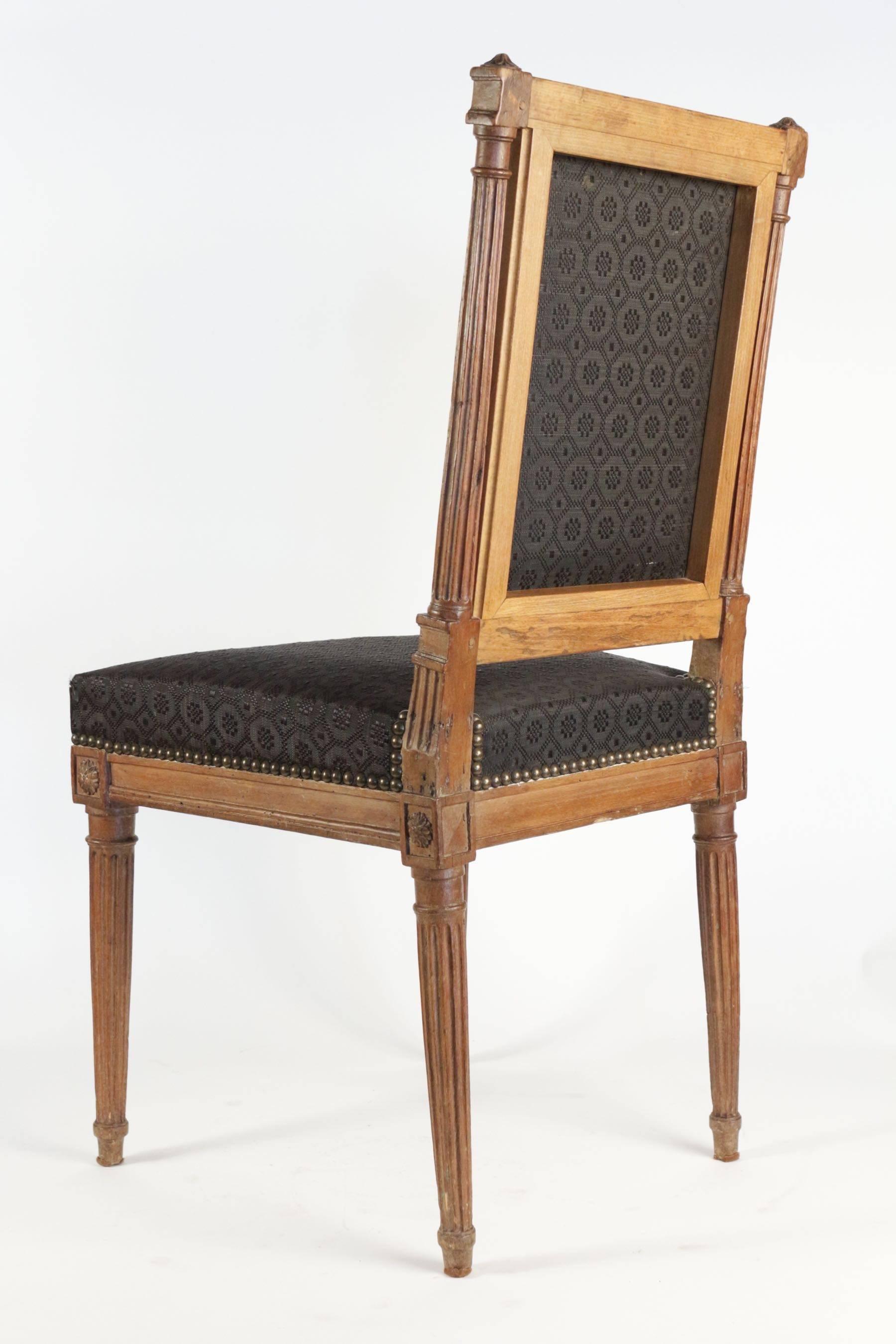 French Set of Eight Louis XVI Style Dining Chairs in Beechwood, circa 1850 3