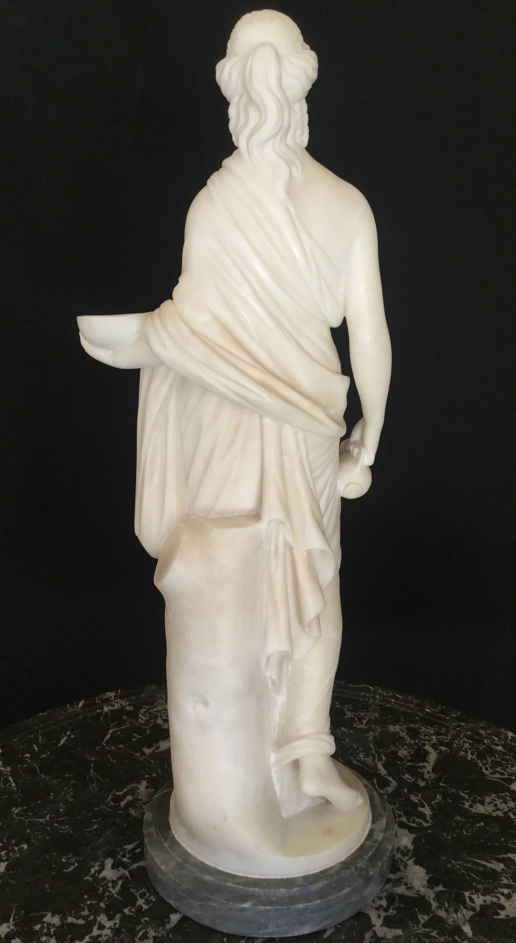 Italian Late 19th Century Carrara Marble Hebe Sculpture 3