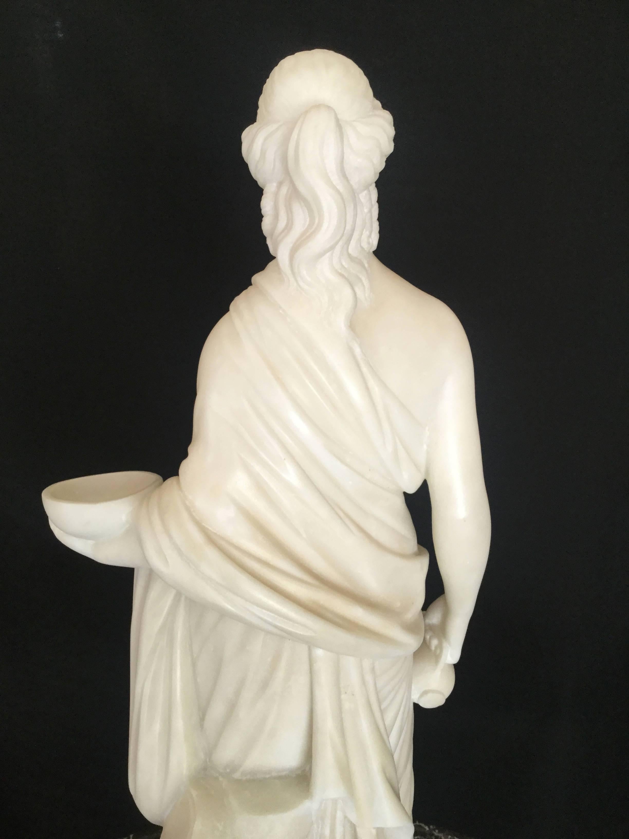 Italian Late 19th Century Carrara Marble Hebe Sculpture 4