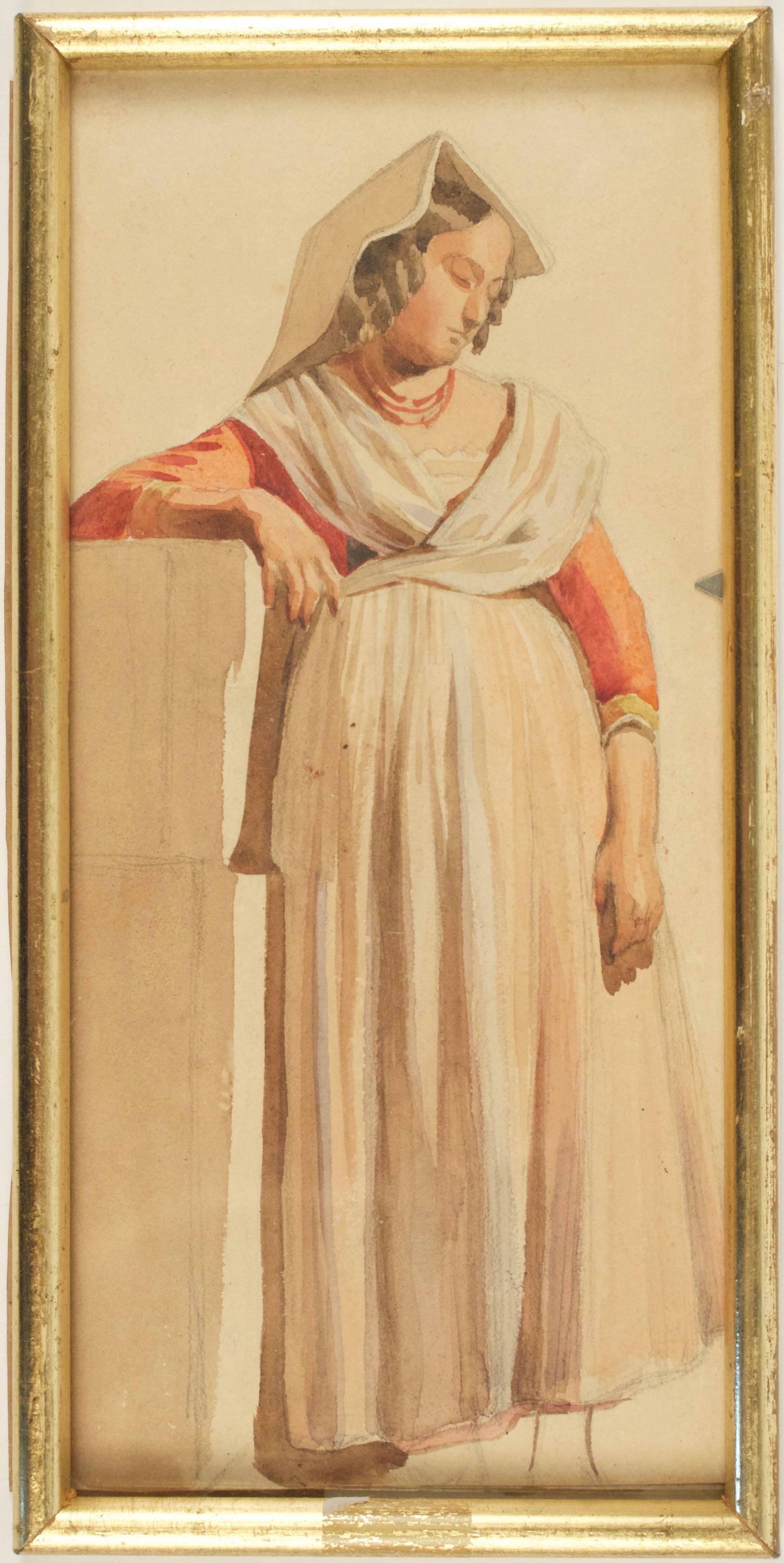 Set of Seven Watercolors Italians Mid-19th Century by Jean-Achille Benouville 2