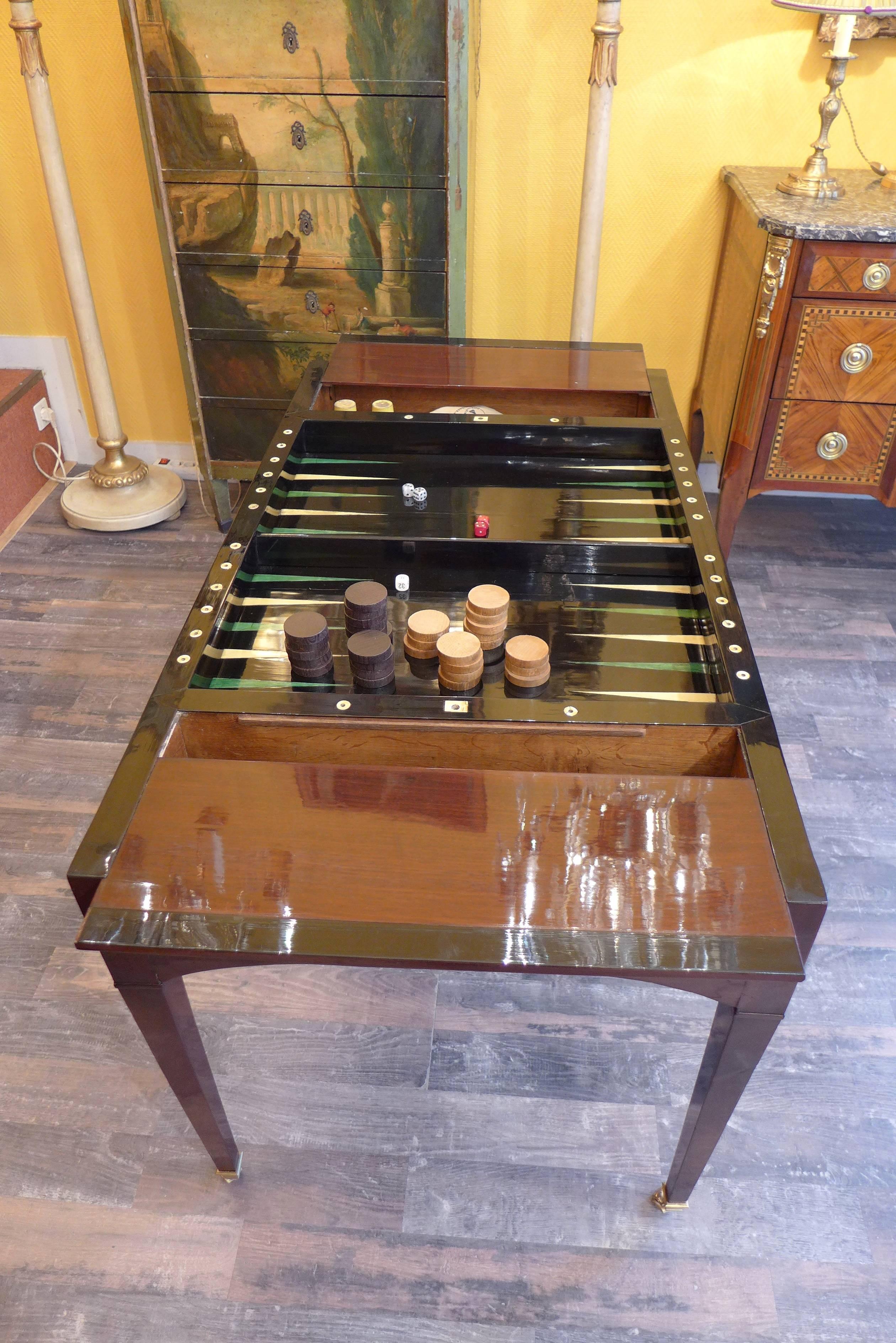 French Directoire Period, circa 1795 Reversible Desk and Tric-Trac Game Table In Excellent Condition In Saint Ouen, FR