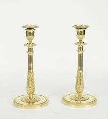 French Empire Period Ormolu Pair of Candlesticks Attributed to Claude Galle