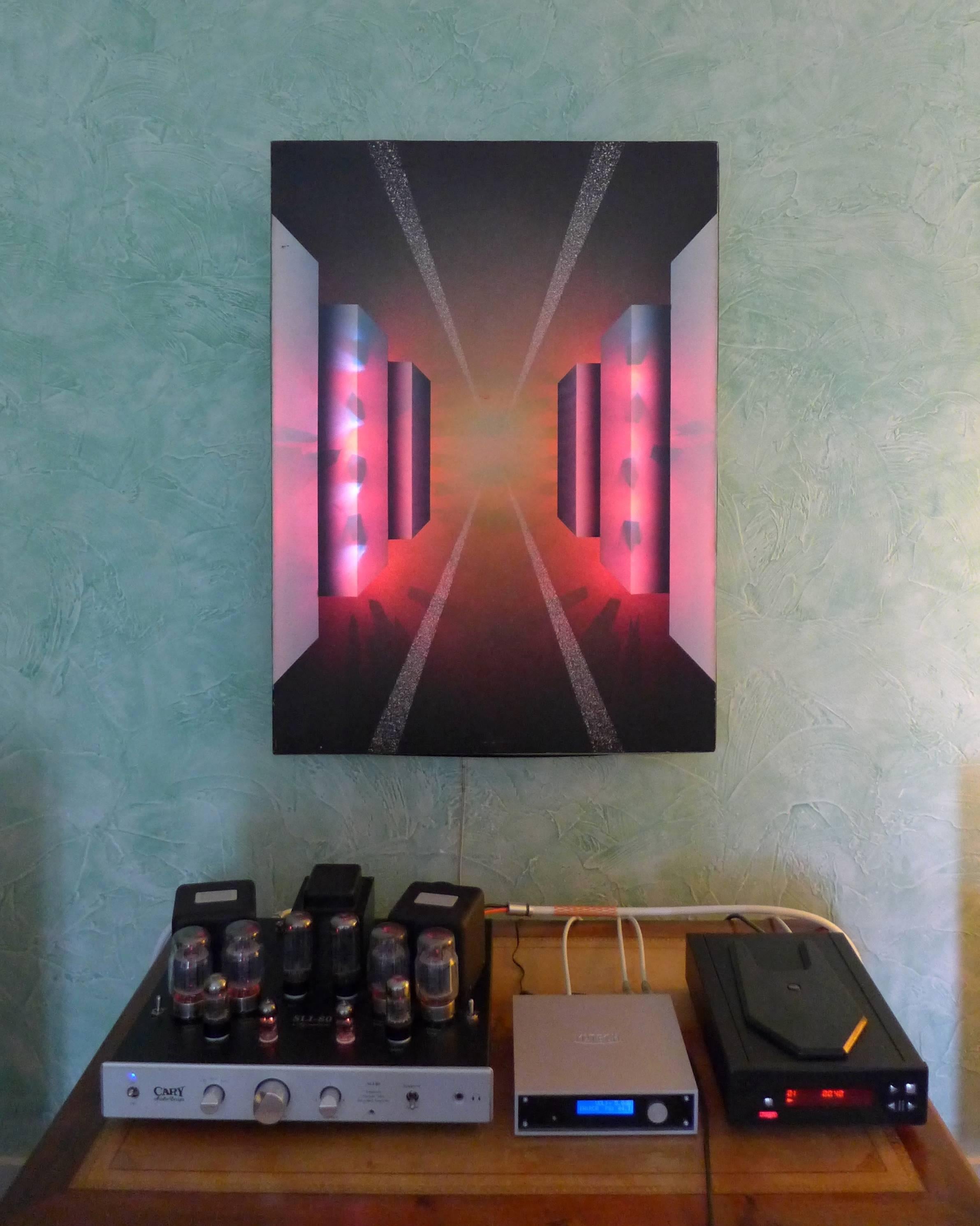 Fantastic Journey Acrylic on Canvas and Electronic by Alain Bisson, circa 1987 In Good Condition For Sale In Saint Ouen, FR