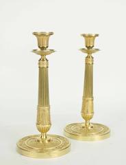 French Empire Period Ormolu Pair of Candlesticks, circa 1805