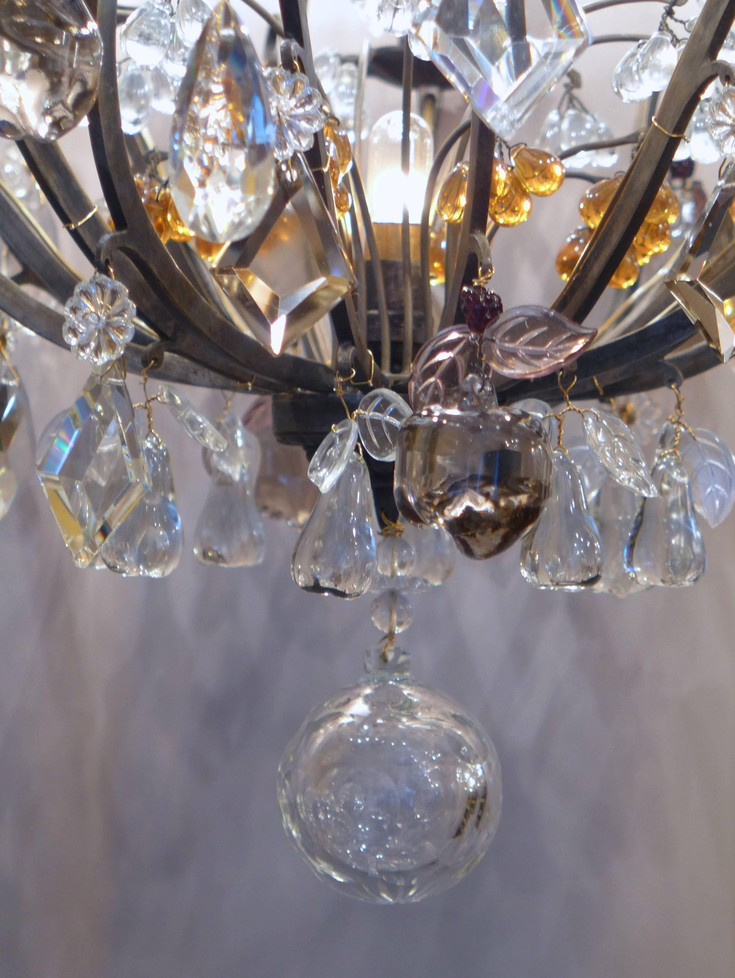 French Louis XV Style Patinated Bronze and Crystal Chandelier 3
