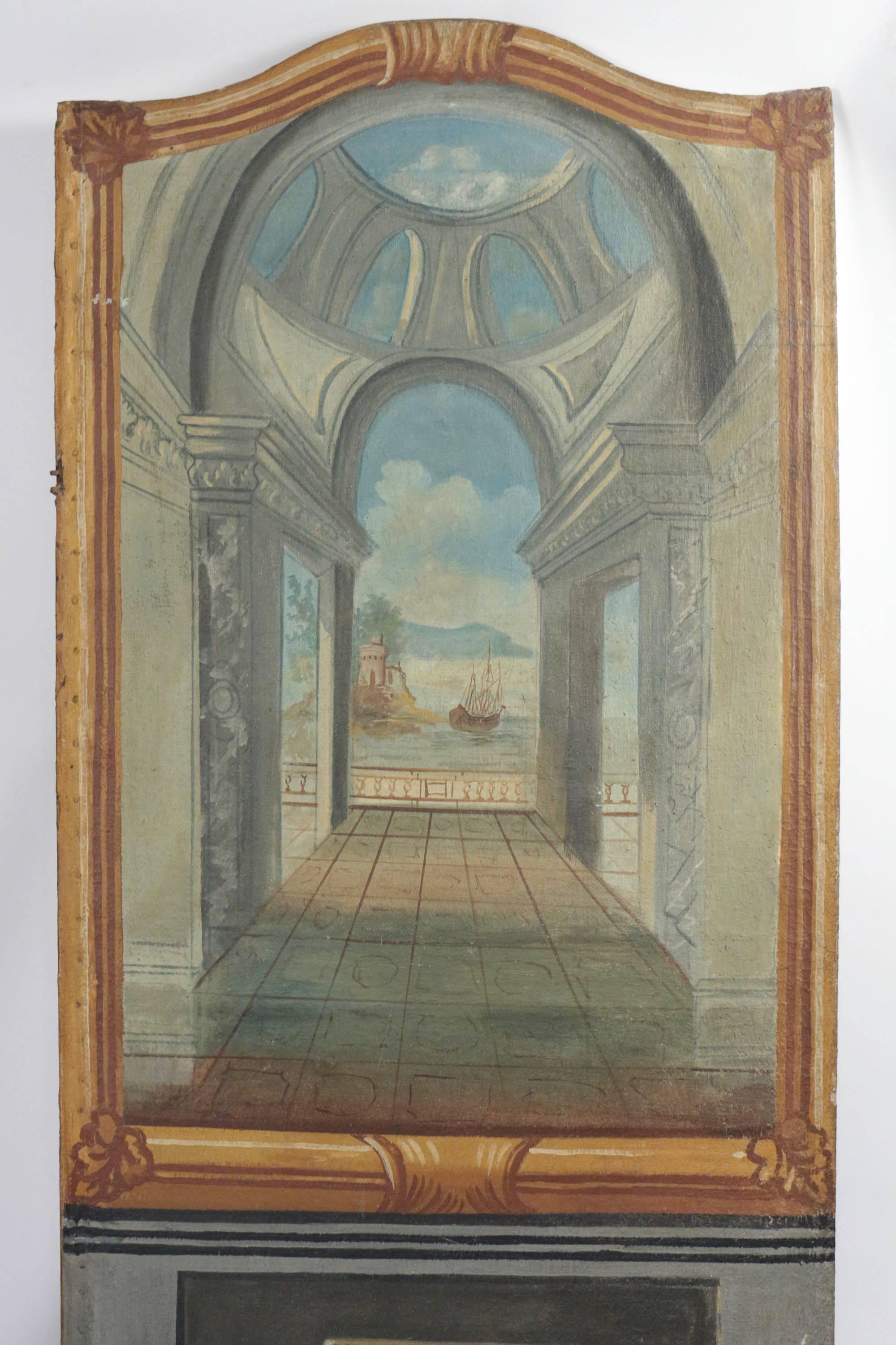 Italian Late 18th Century Oil Painting on Canvas, Two-Panel Screen 2