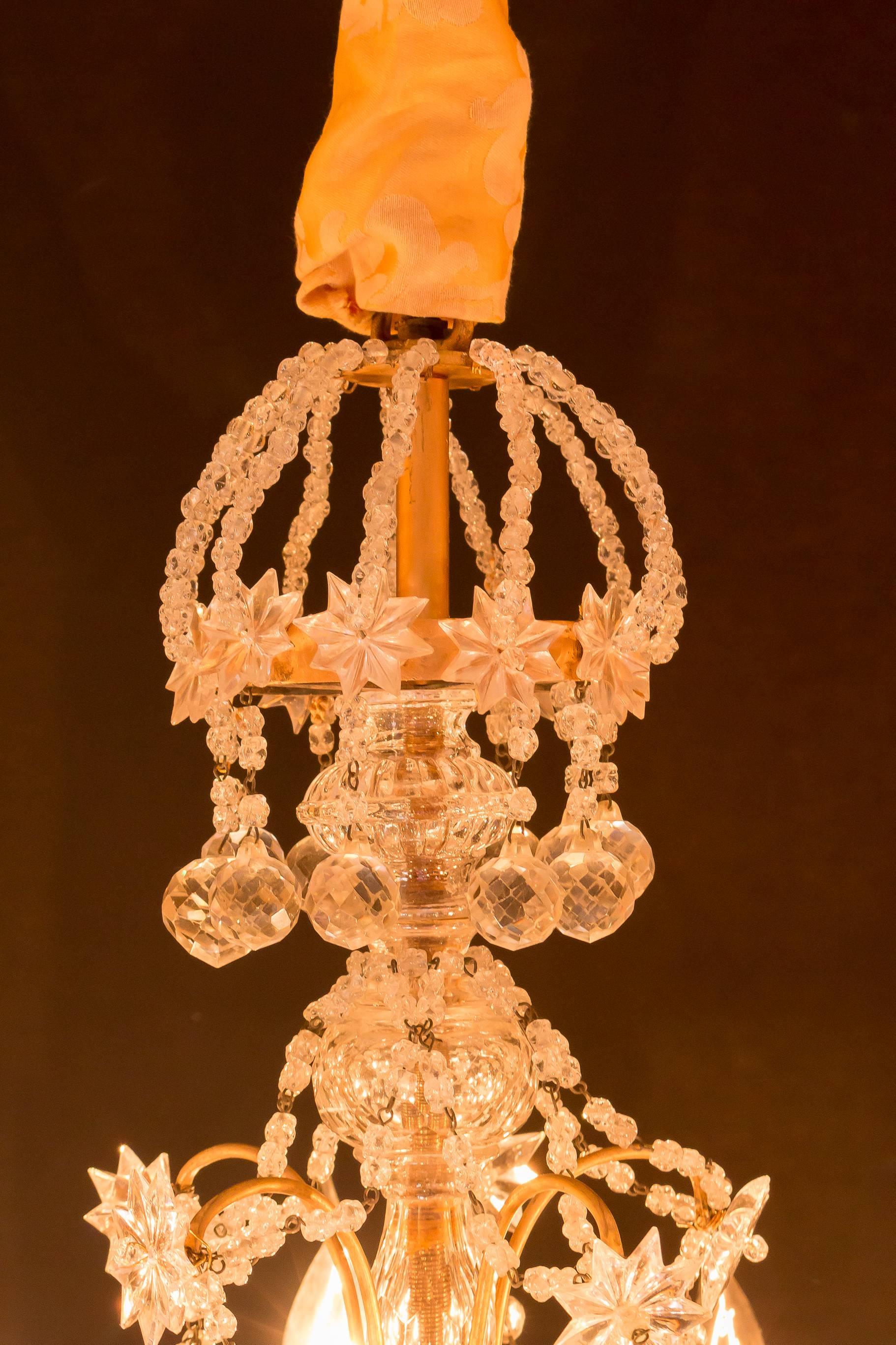 French Small Louis XIV Style Gilt Bronze and Crystal Chandelier, circa 1850 2