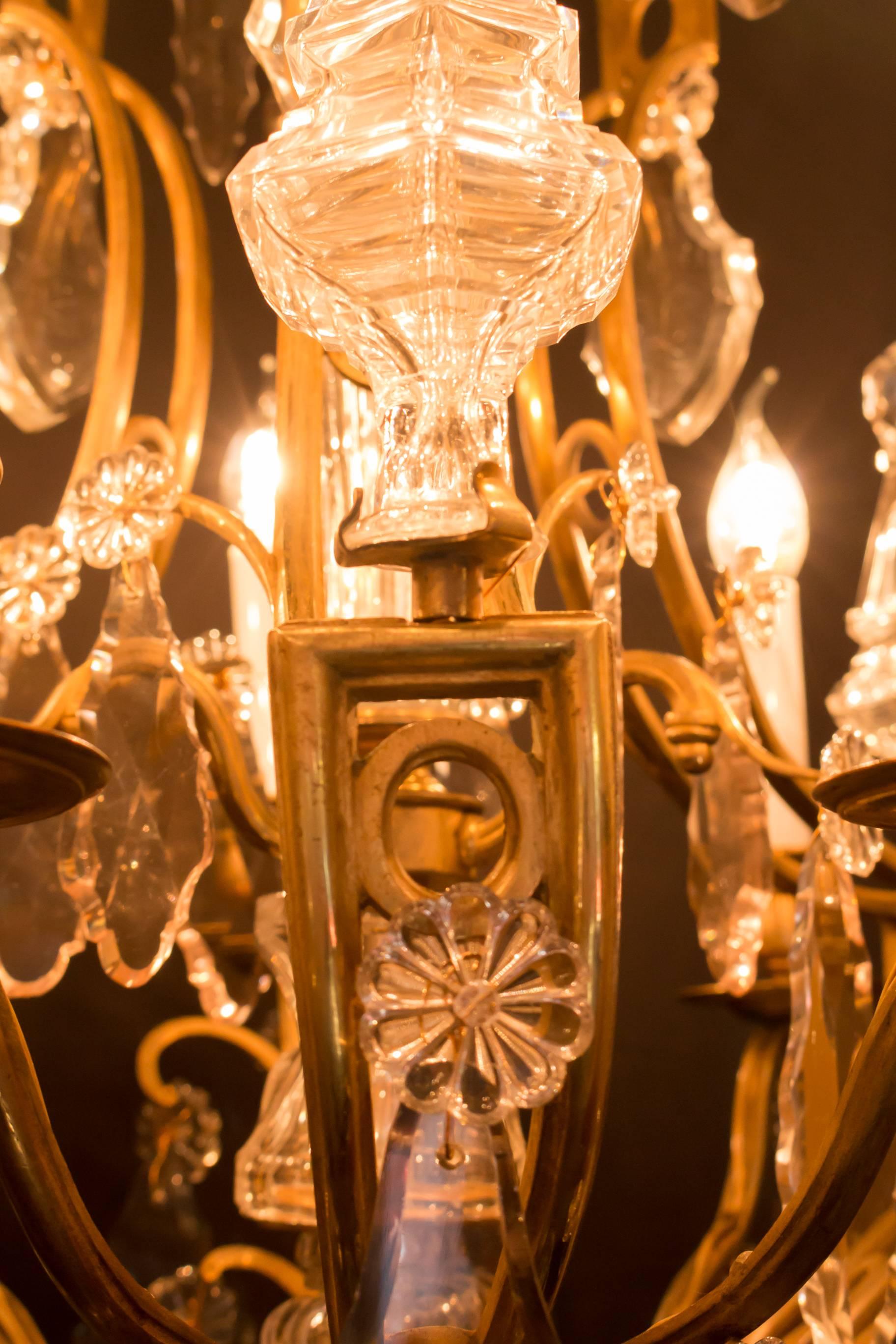 Late 19th Century Ormolu and Crystal Chandelier Attributed to Baccarat For Sale 1