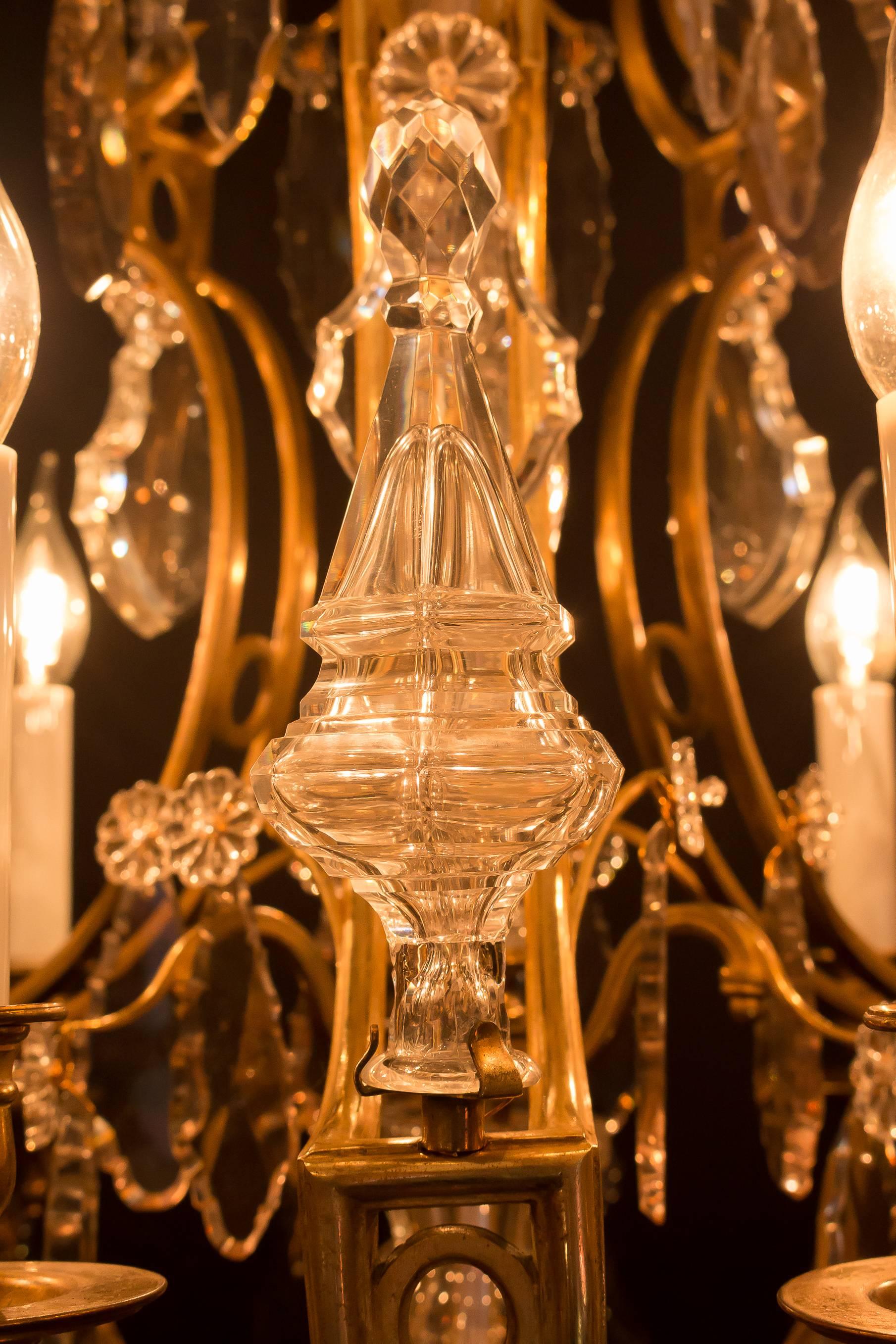 Late 19th Century Ormolu and Crystal Chandelier Attributed to Baccarat For Sale 2