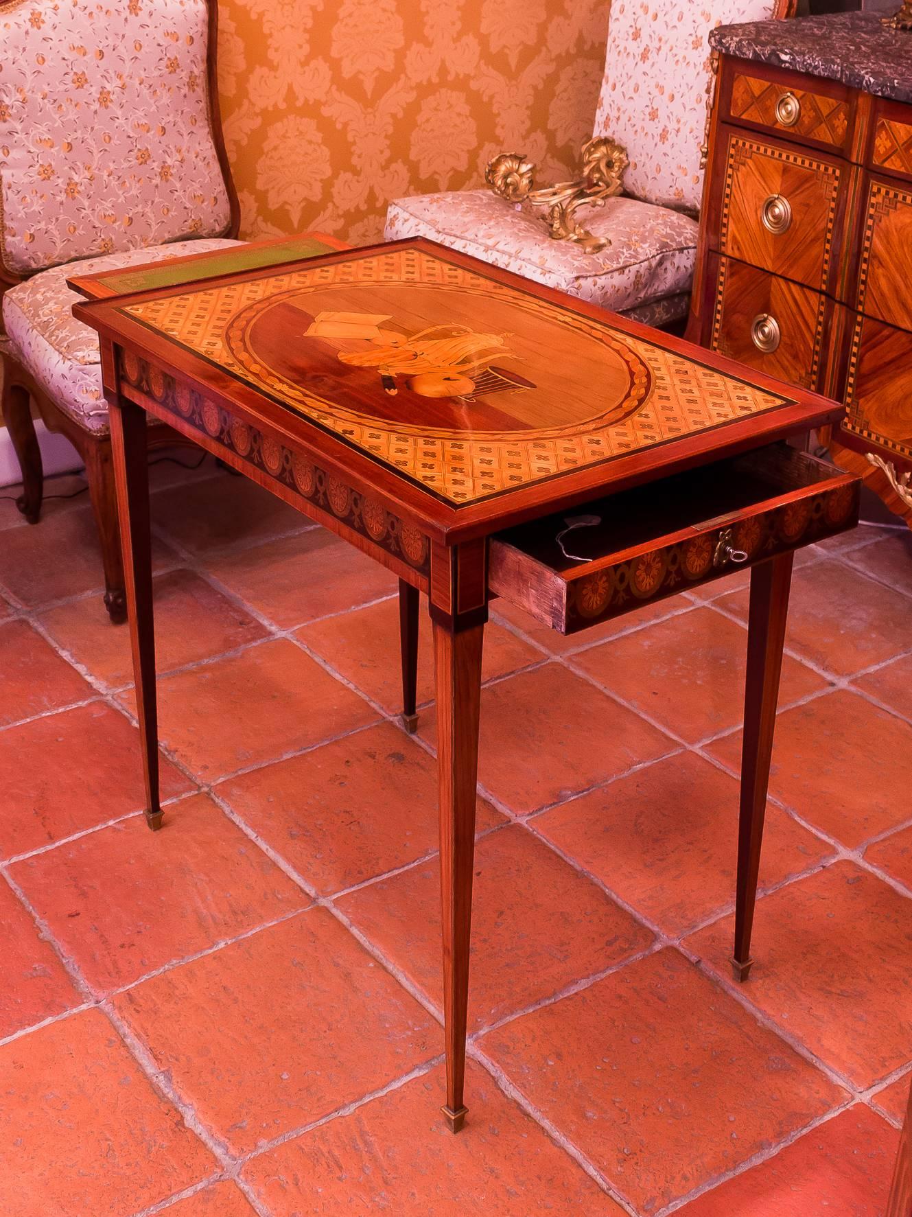 French Directoire Period Inlaid Rosewood and Kingwood Table Ecritoire circa 1795 1